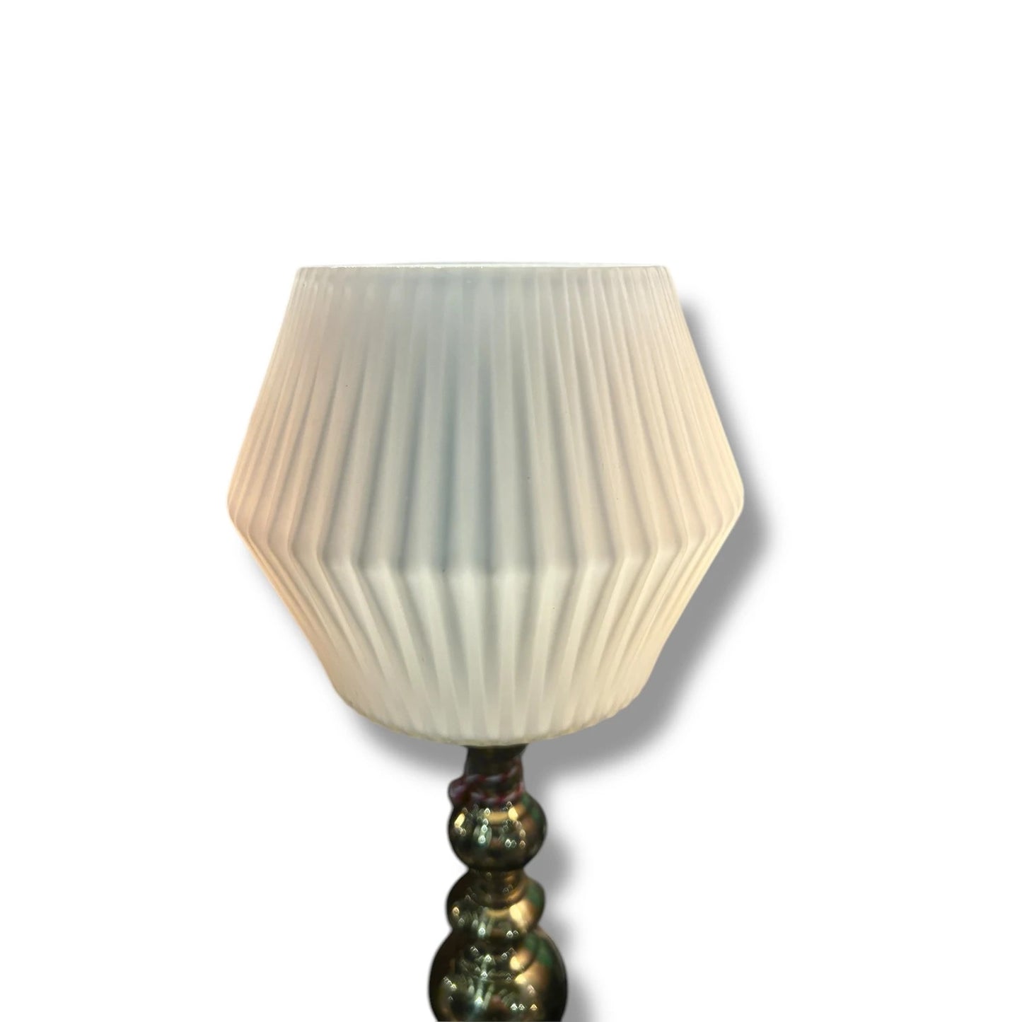 Mid Century Glass and Brass Table Lamp