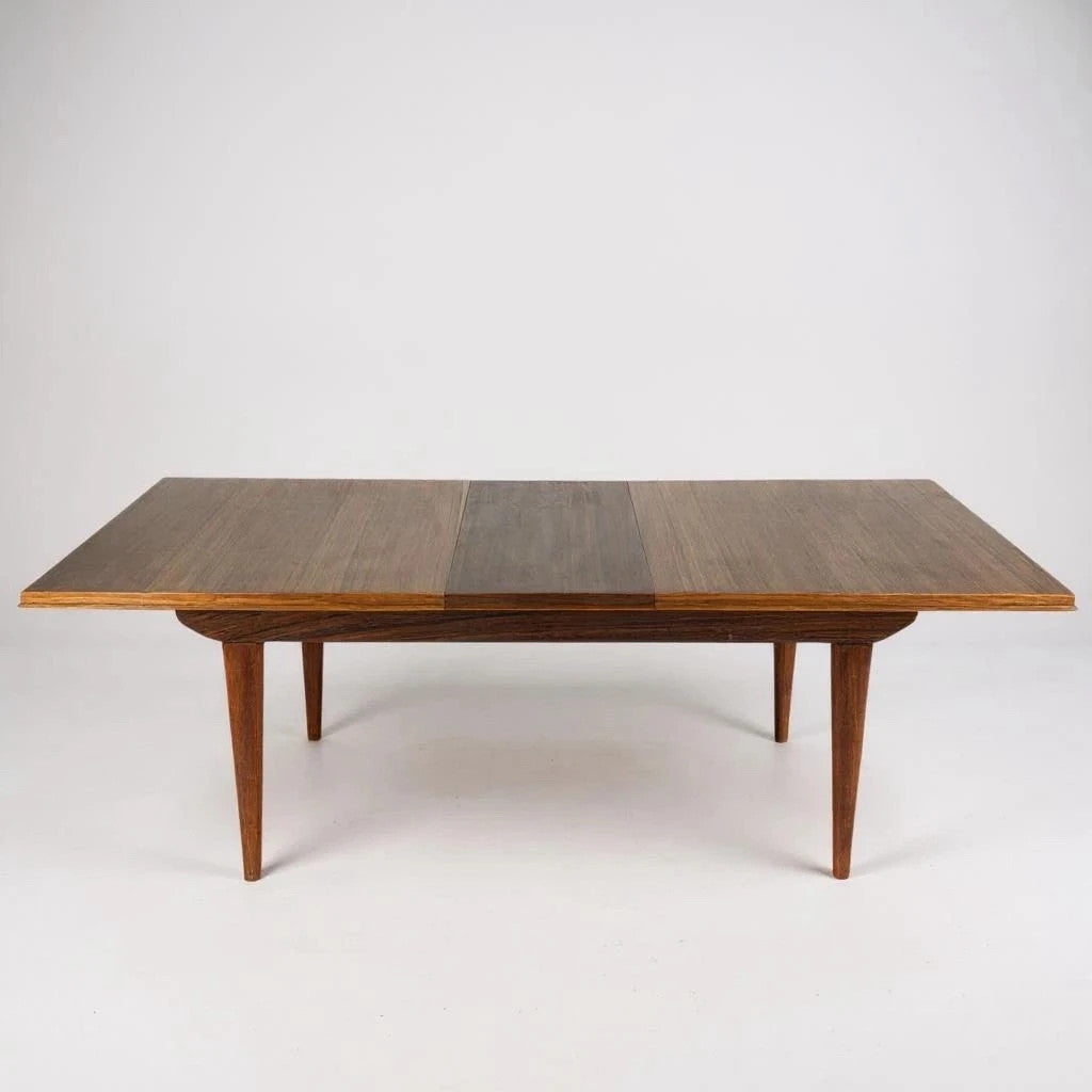 Mid Century Modern Alfred Cox Walnut & Rosewood Extending Dining Table