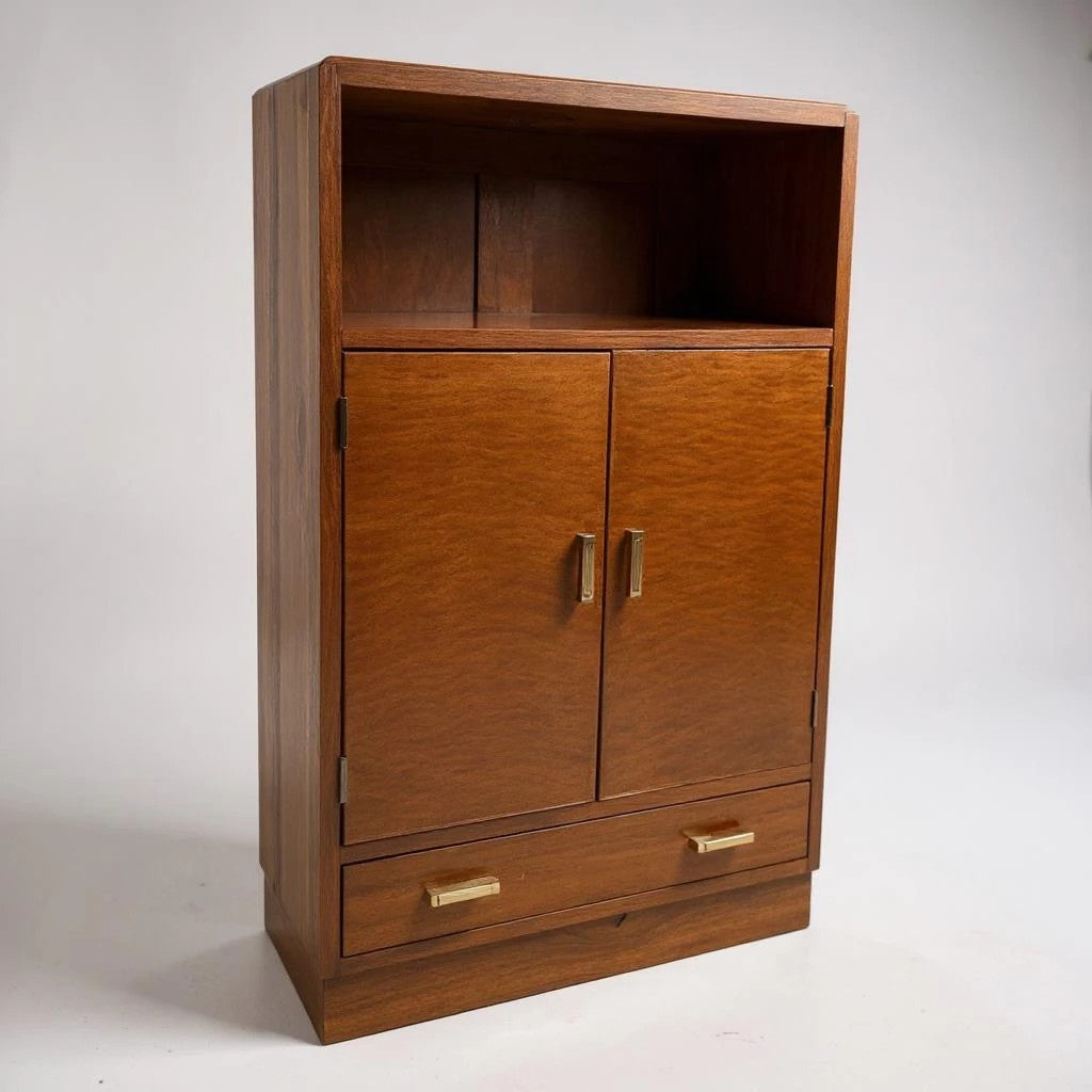 Vintage 1930s Art Deco Oak Cabinet | Small Storage Cupboard with Drawer