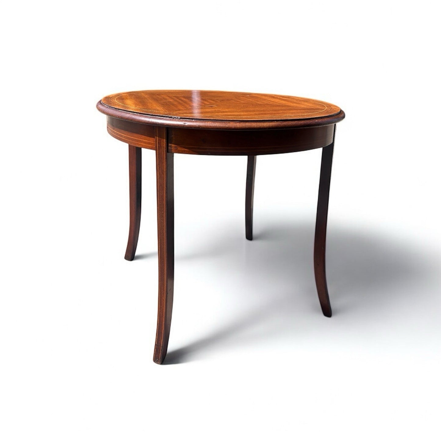 Mid Century Italian Marquetry Round Tea Table