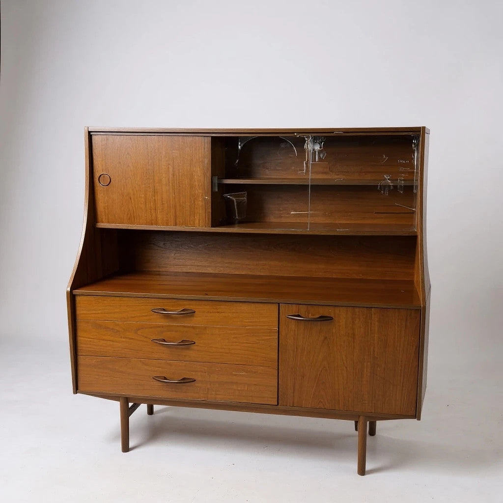 Mid Century Avalon Highboard, Teak Sideboard Cabinet, Vintage Drinks Cabinet