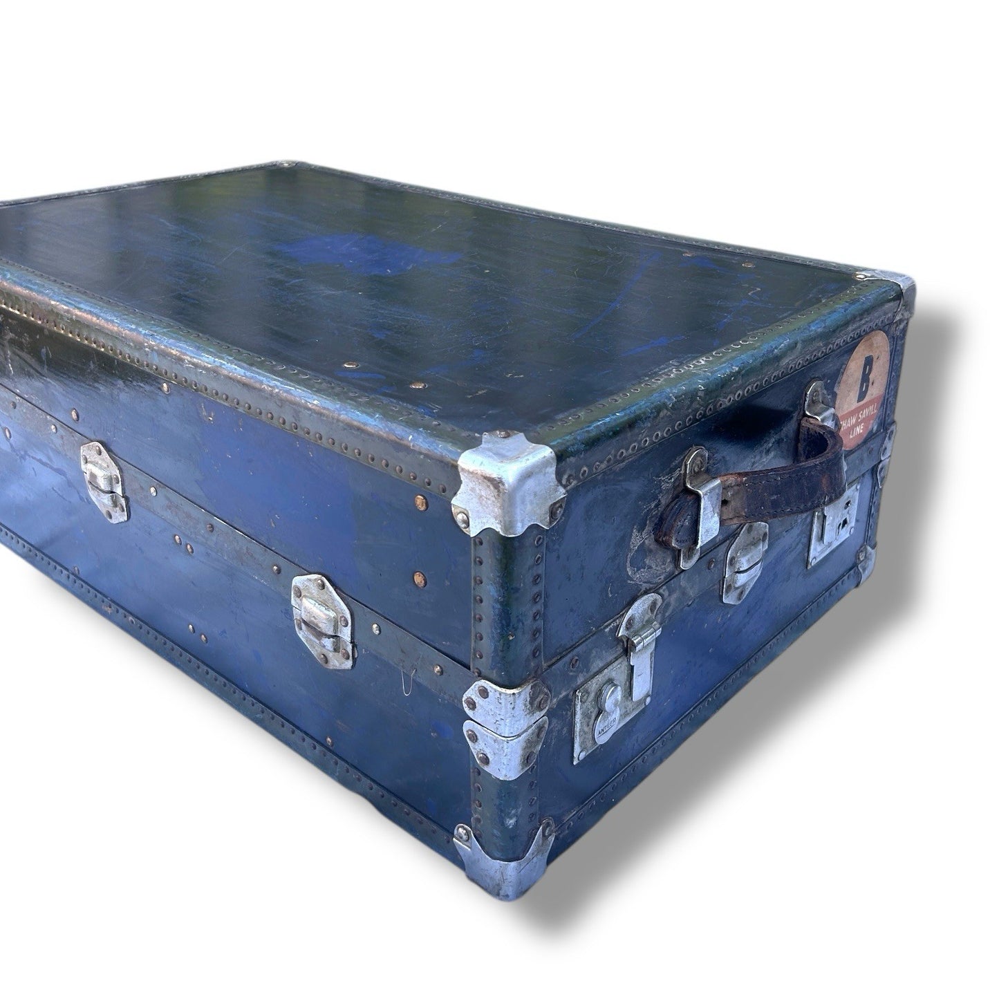 Mid Century Blue Storage Trunk