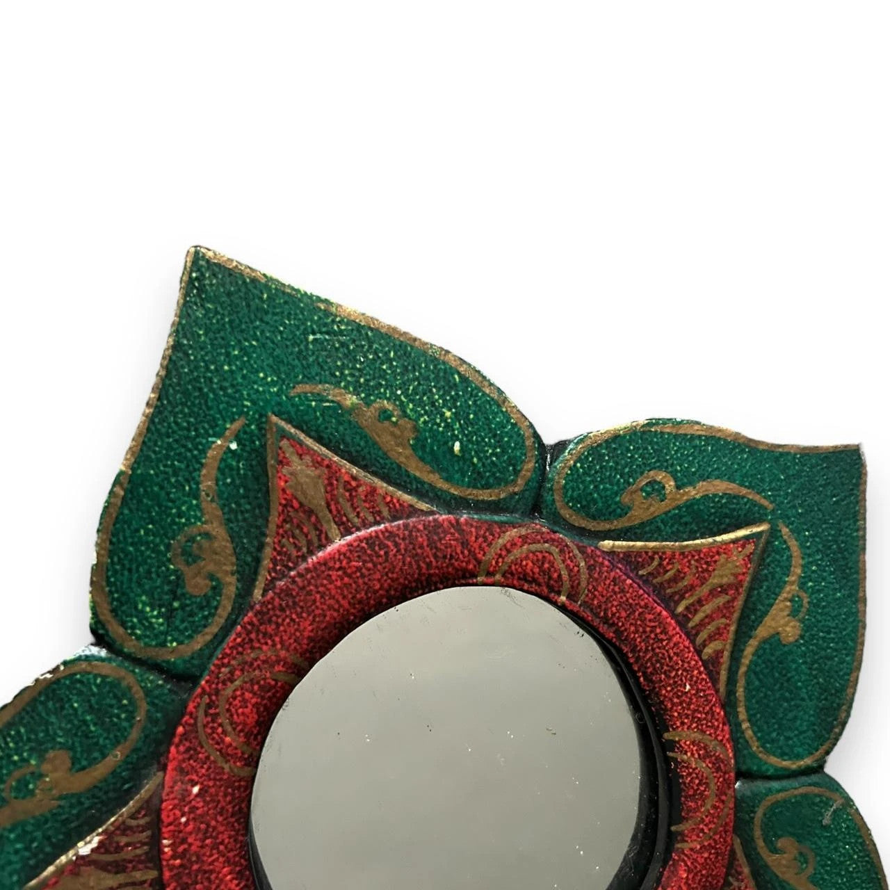 Mid Century Carved Wood Star Shaped Mirror