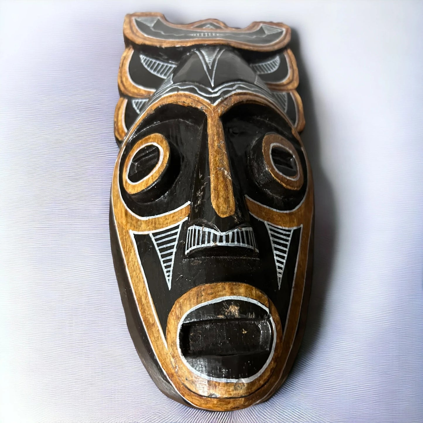 Vintage 1960s Carved Wood African Mask