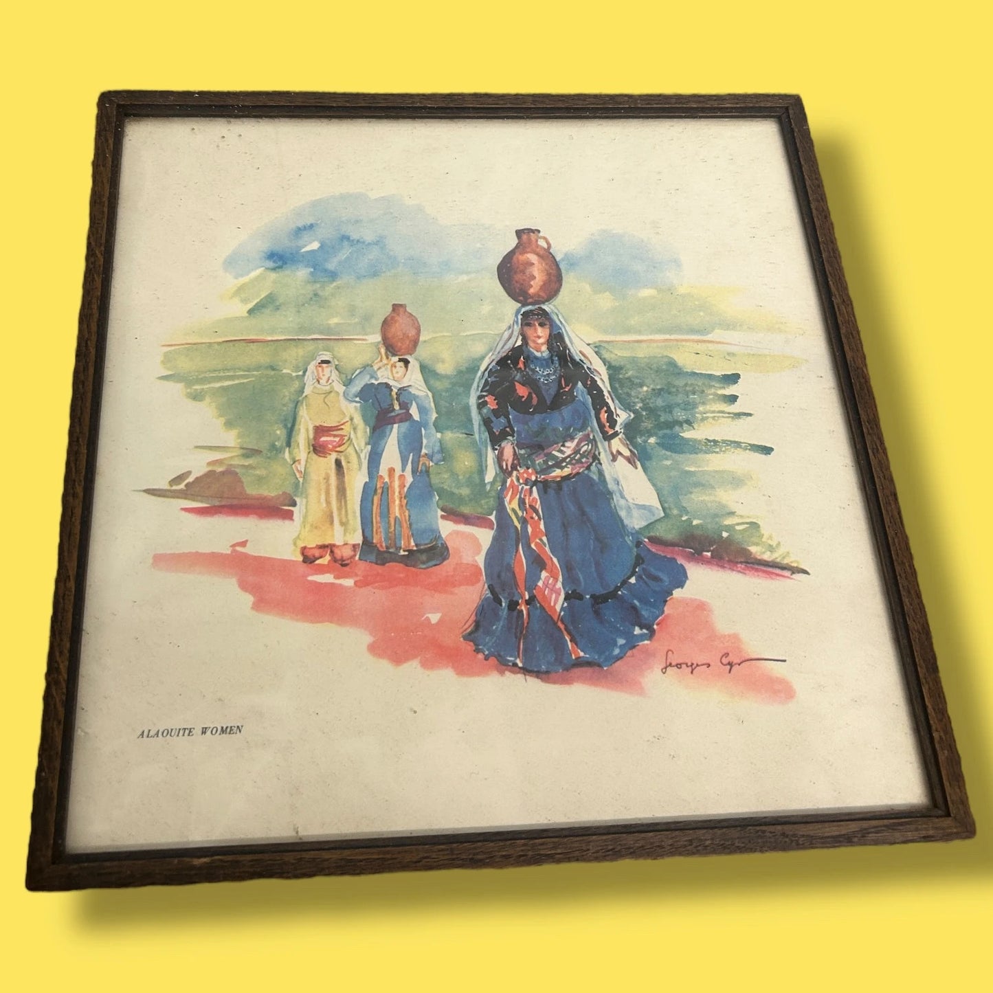 Vintage Lebanese Watercolour by Georges Cyr Framed Print