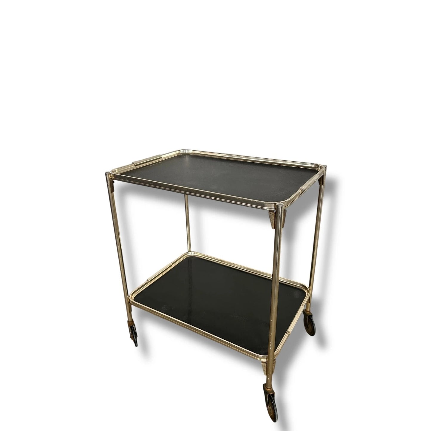 Mid Century Modern Chrome and Black Drinking Trolley