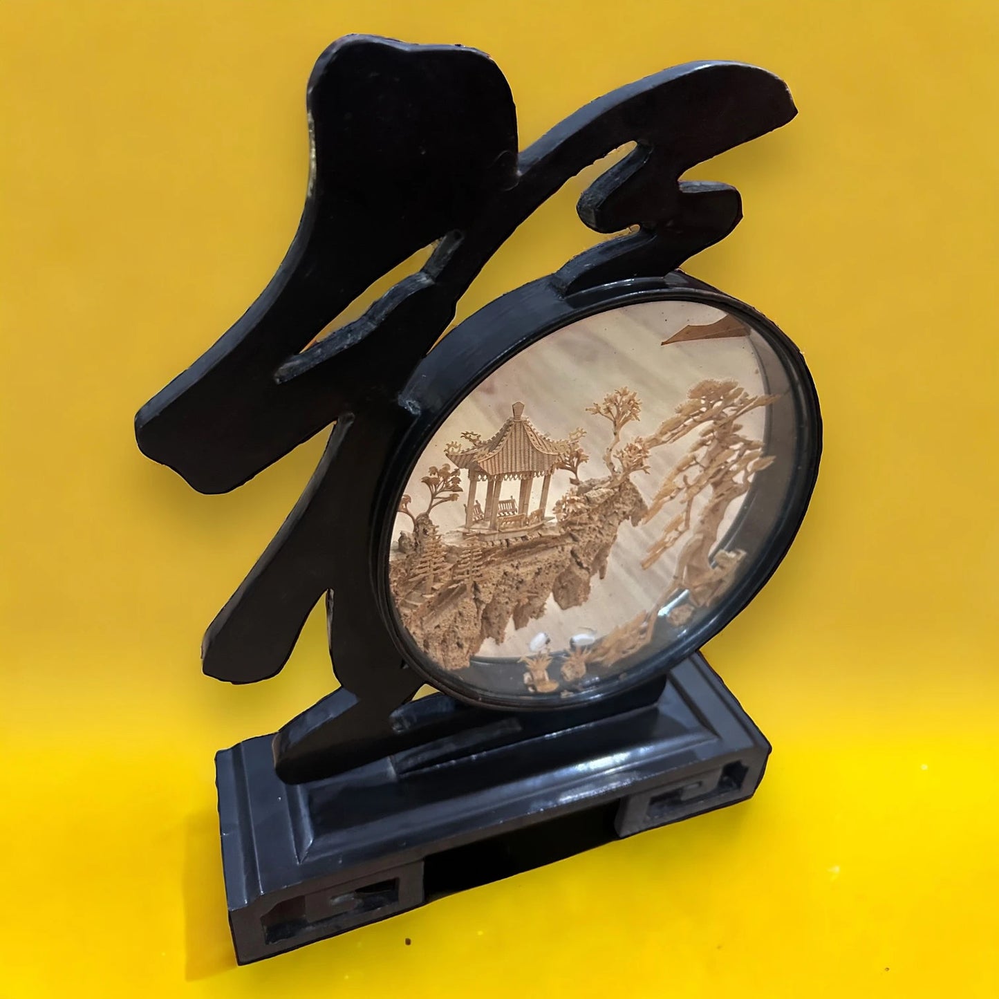 Mid Century Chinese Cork Art Diorama
