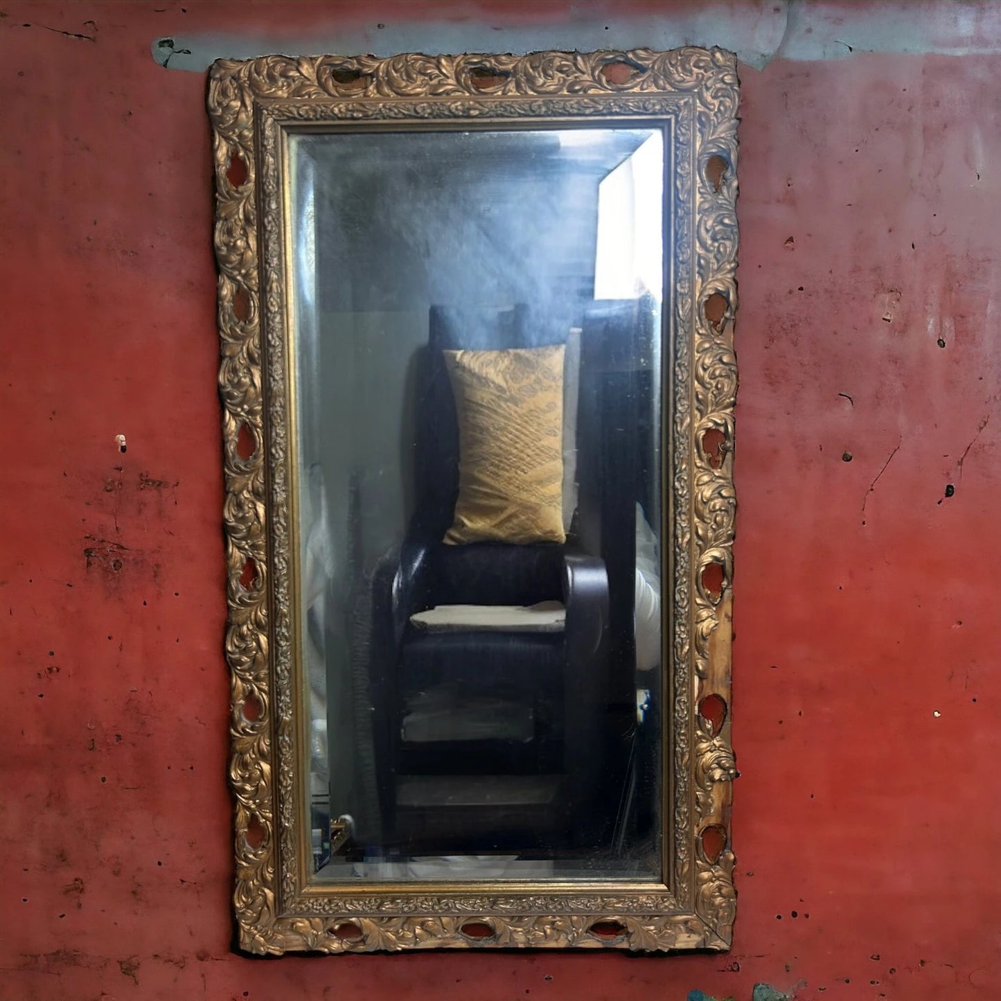 Vintage 1960s Gilt Rectangular Mirror