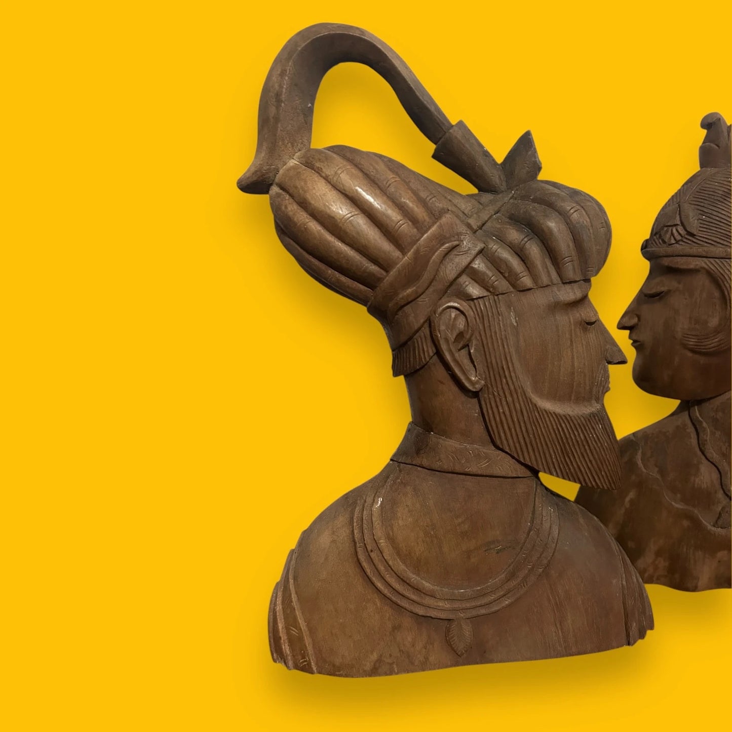 Mid Century Carved Wood Turkish Bookends