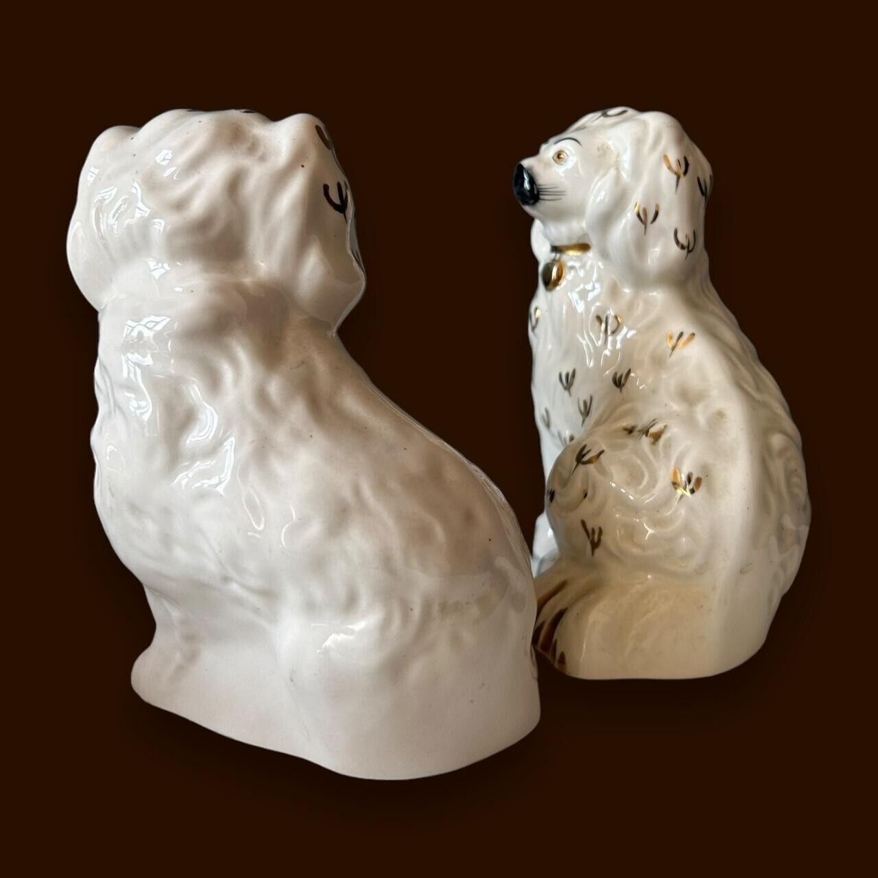 Mid Century Beswick Staffordshire Ceramic Spaniel Mantle Dogs