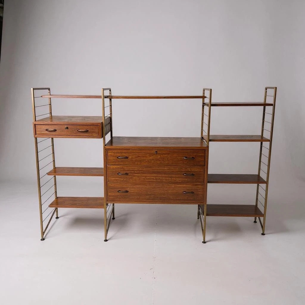 Mid Century Modern Ladderax Shelving Unit | Staples Modular Wall System