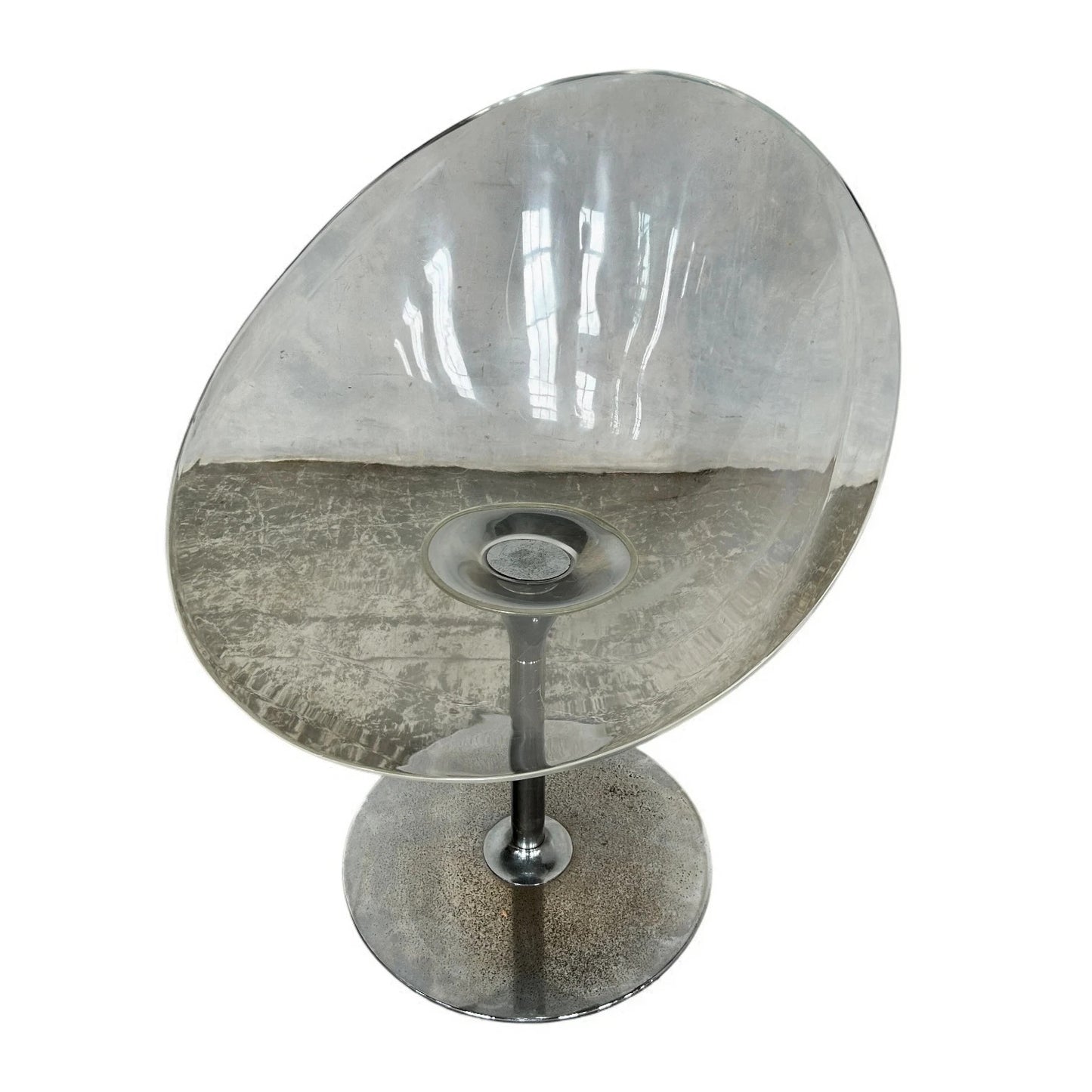 Vintage Phillipe Starck for Kartell Chrome and Plastic Ghost Egg Chair