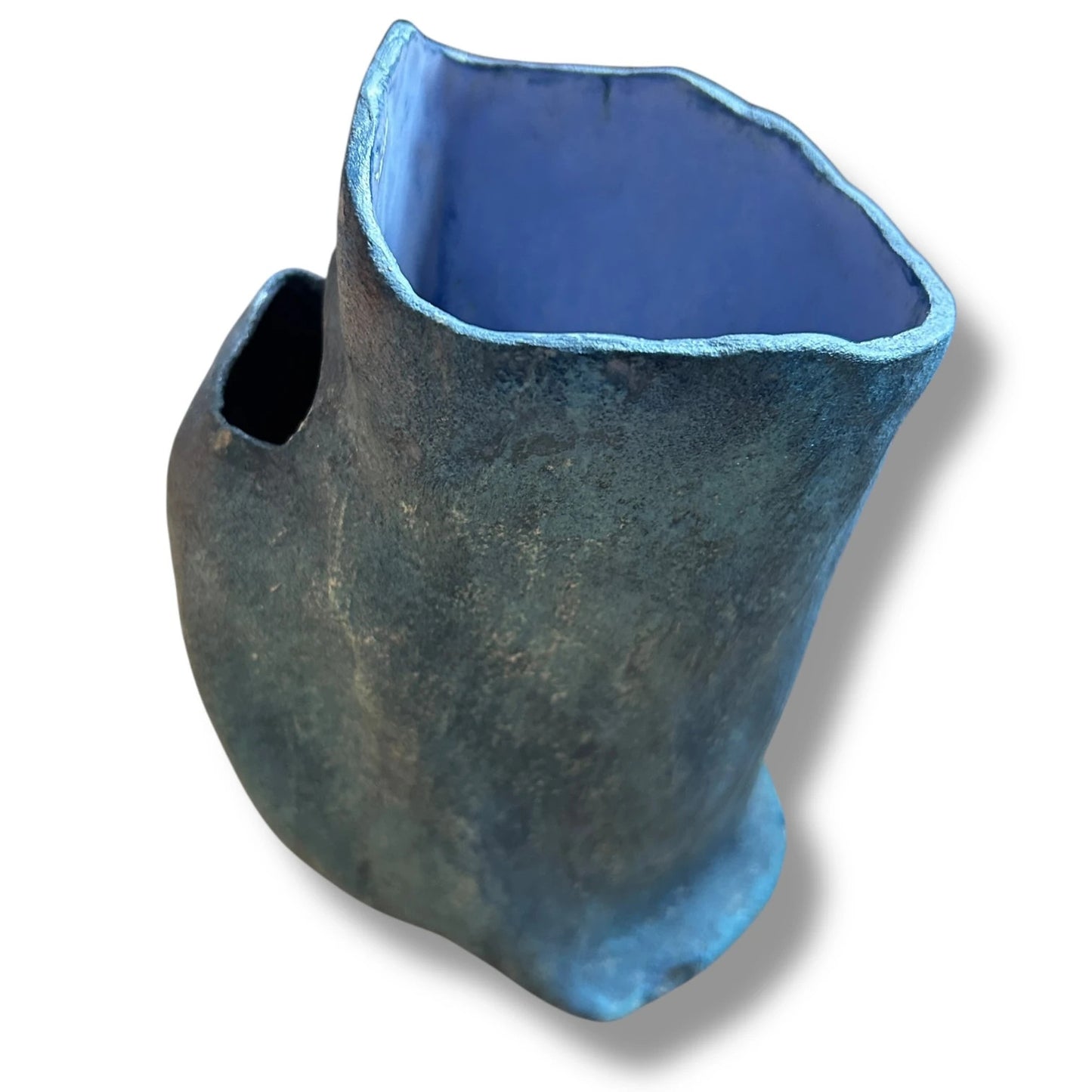 Mid Century Vintage Studio Pottery by Averil Ainley Brutalist Shaped Vase
