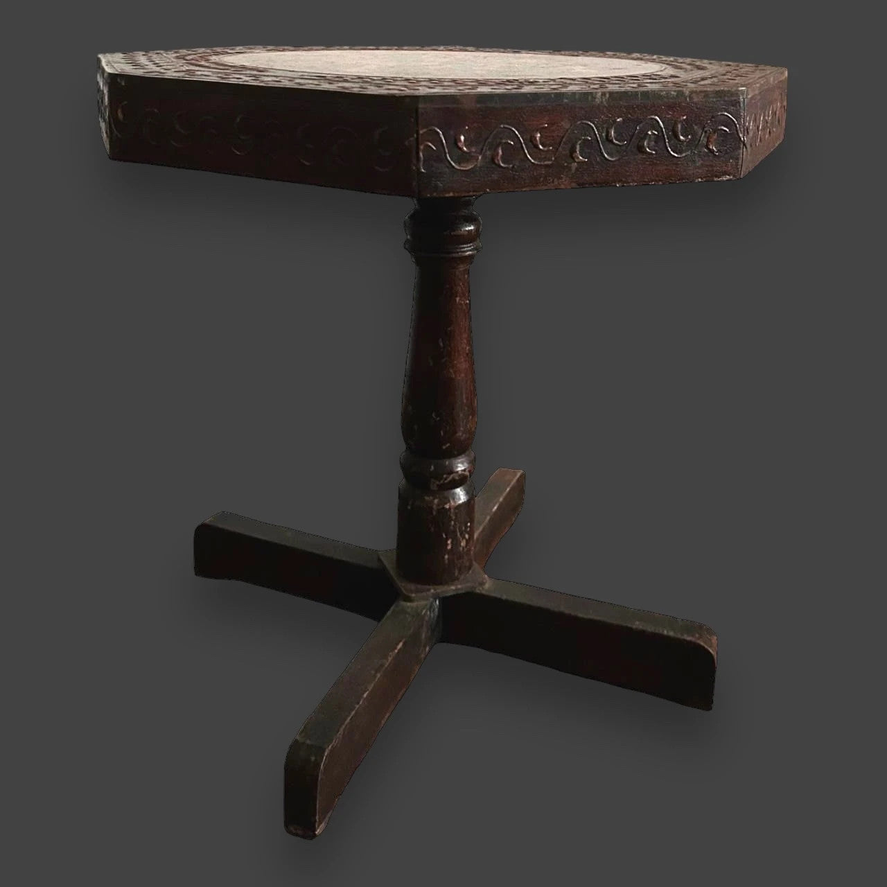Mid Century Indian Scene Traditional Side Table