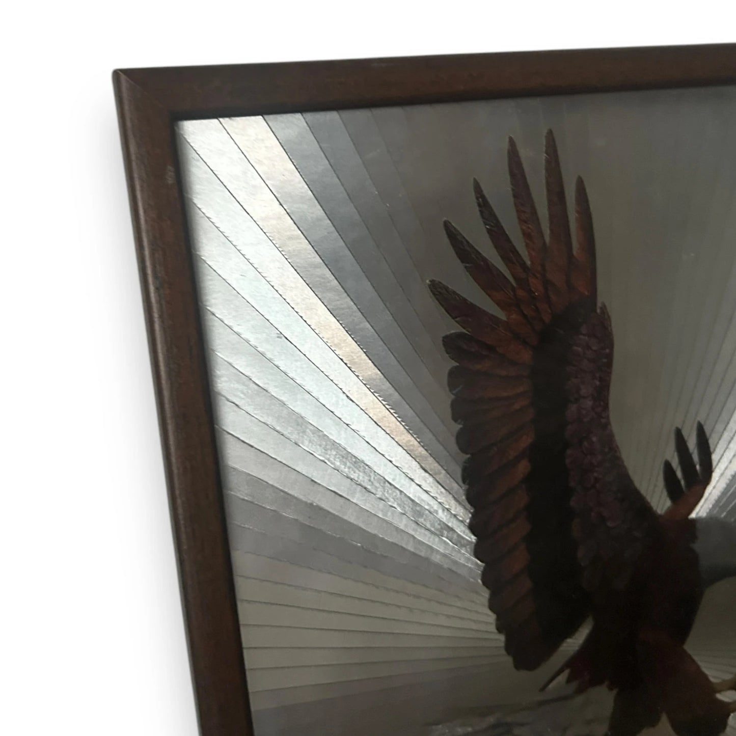 Vintage 1970s Eagle Foil Framed Art