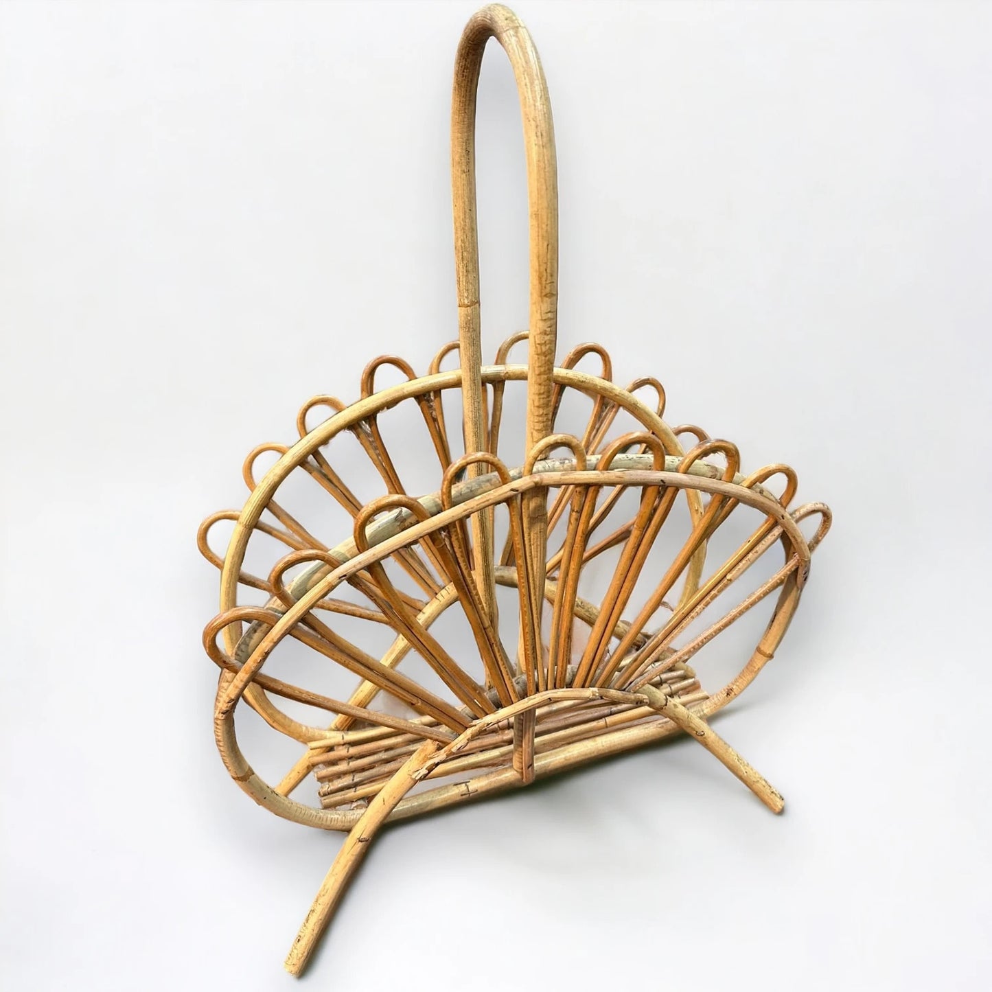 Mid Century Wicker Magazine Rack