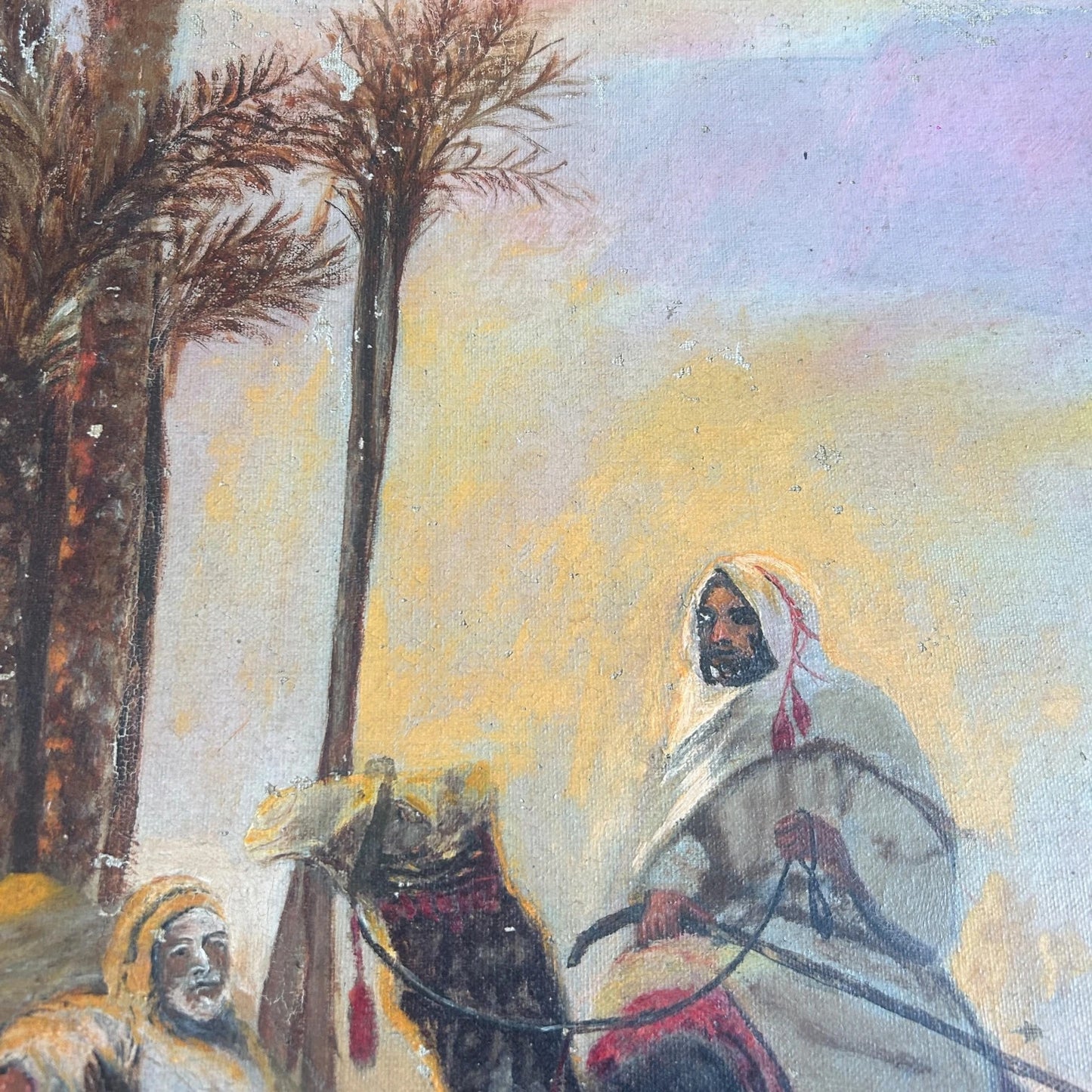 Vintage 1950s Middle Eastern oil painting