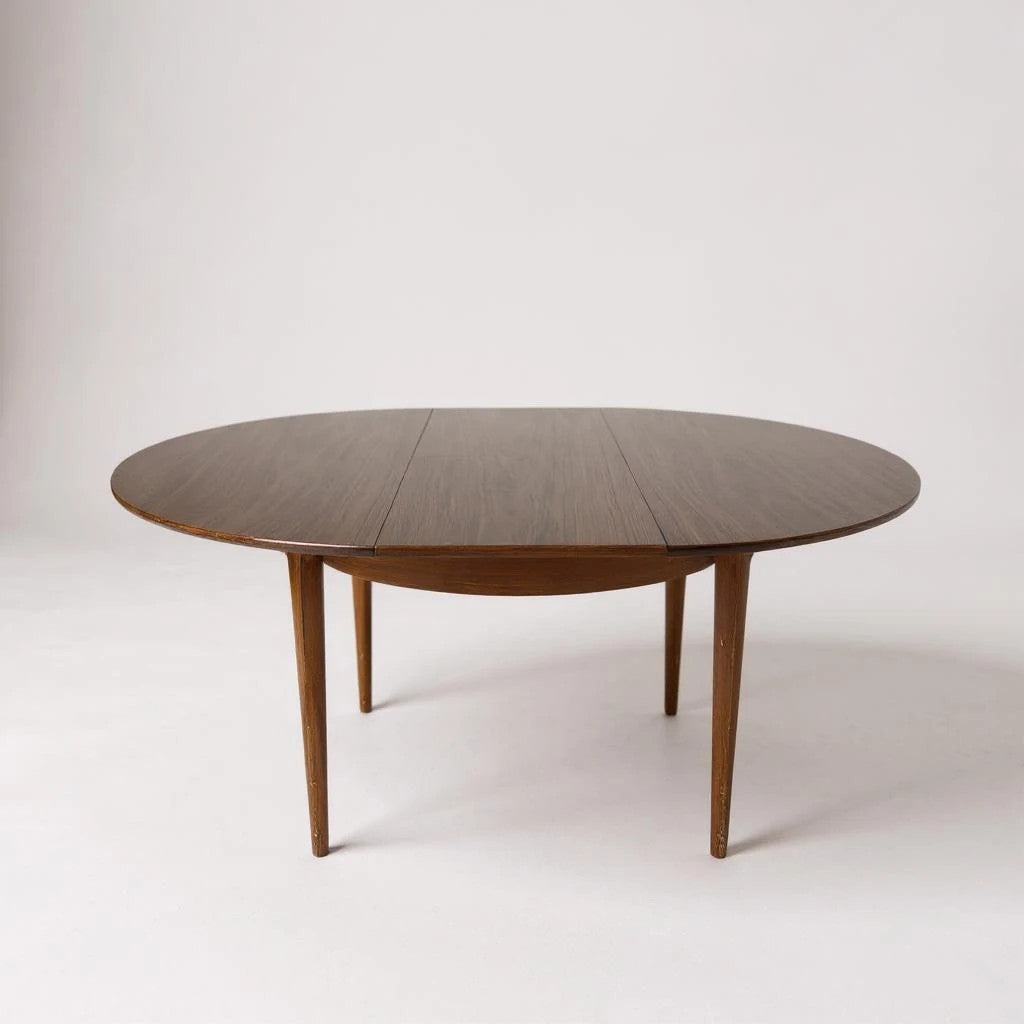 Mid Century Modern Nathan Round Extending Dining Table | Vintage Teak Table 1960s