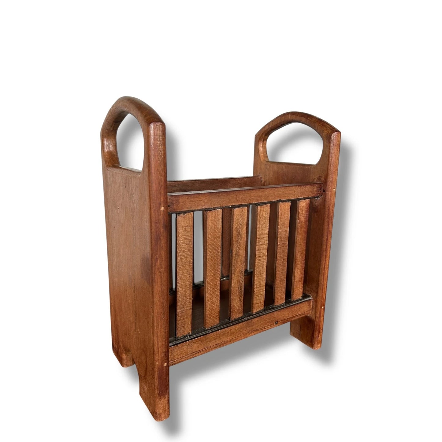 Mid Century Modern Teak Fence Magazine Rack
