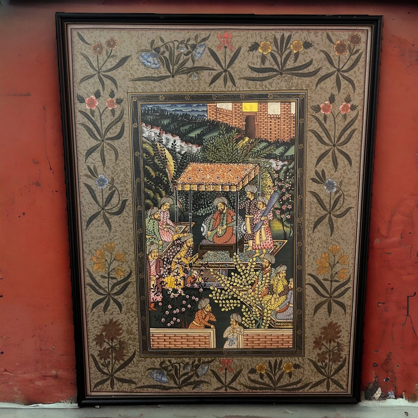 Vintage 1960s Persian Mughal Framed Painting