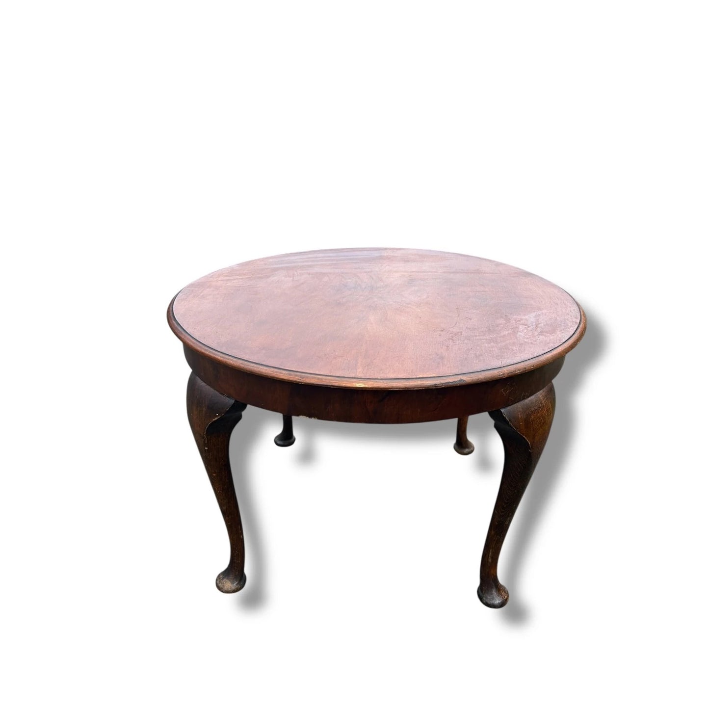 Mid Century Modern Round Walnut Veneer Coffee Table