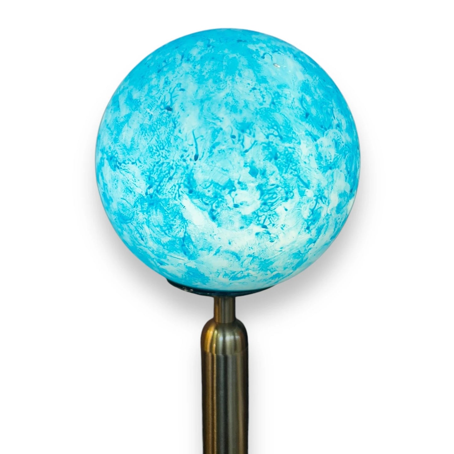Mid Century Globe Orb Brass Table Lamp