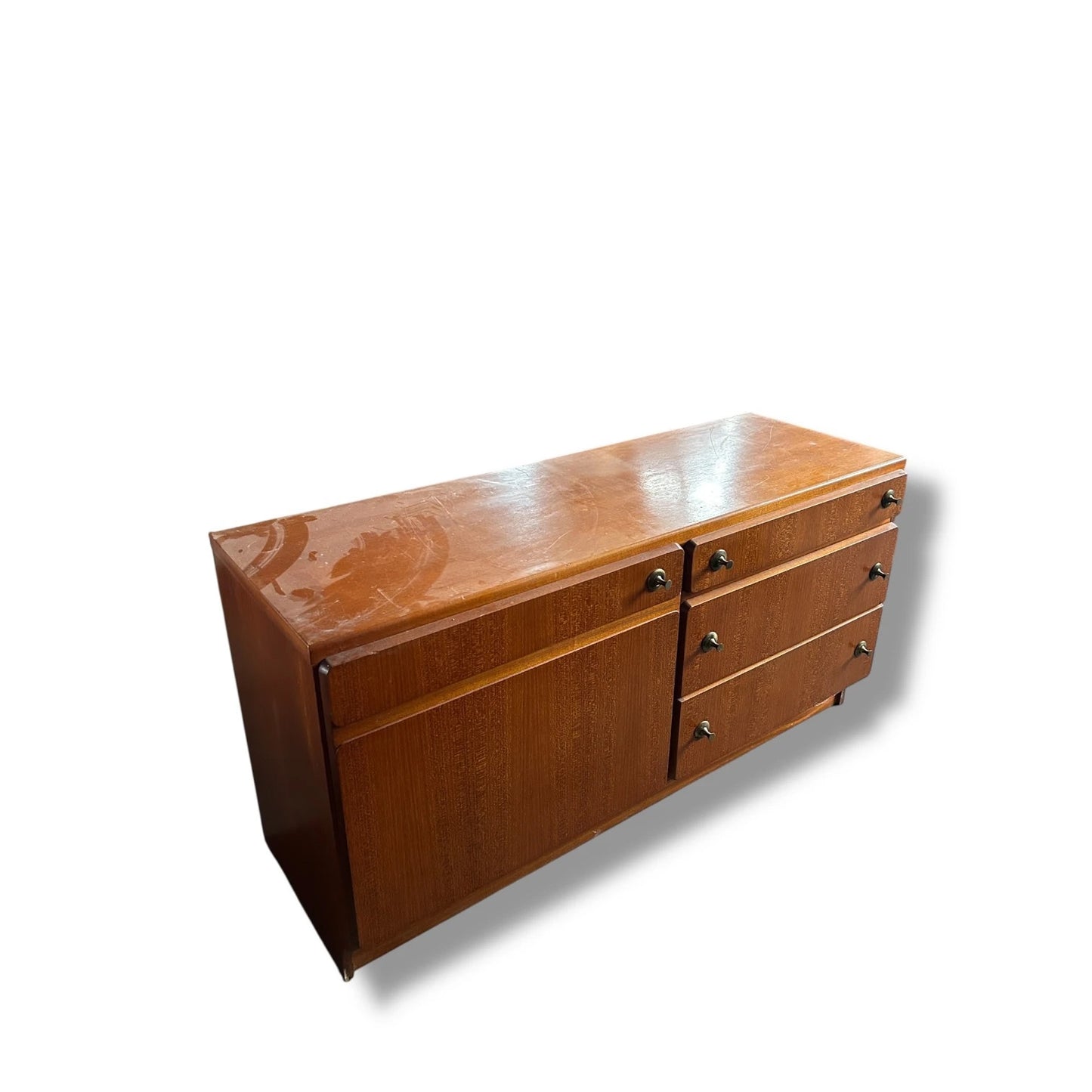 Mid Century Modern McIntosh Low Sideboard | Vintage Teak Credenza with Sleek Minimalist Design