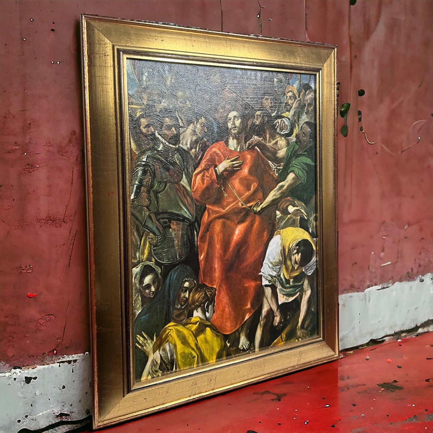 Vintage 1980s The Disrobing of Christ Framed Picture