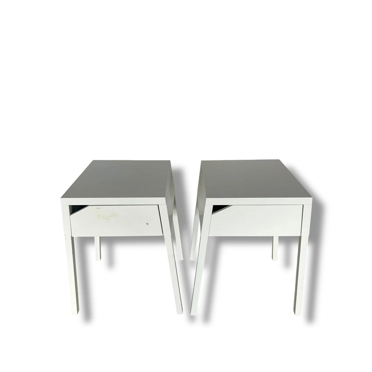 Pair of IKEA Metal Bedside Tables – Minimalist Modern Nightstands