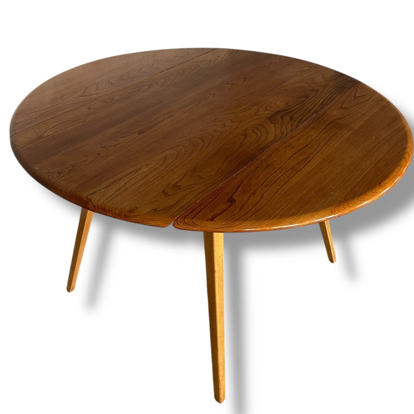 Mid Century Modern Ercol Elm Drop Leaf Extending Dining Table