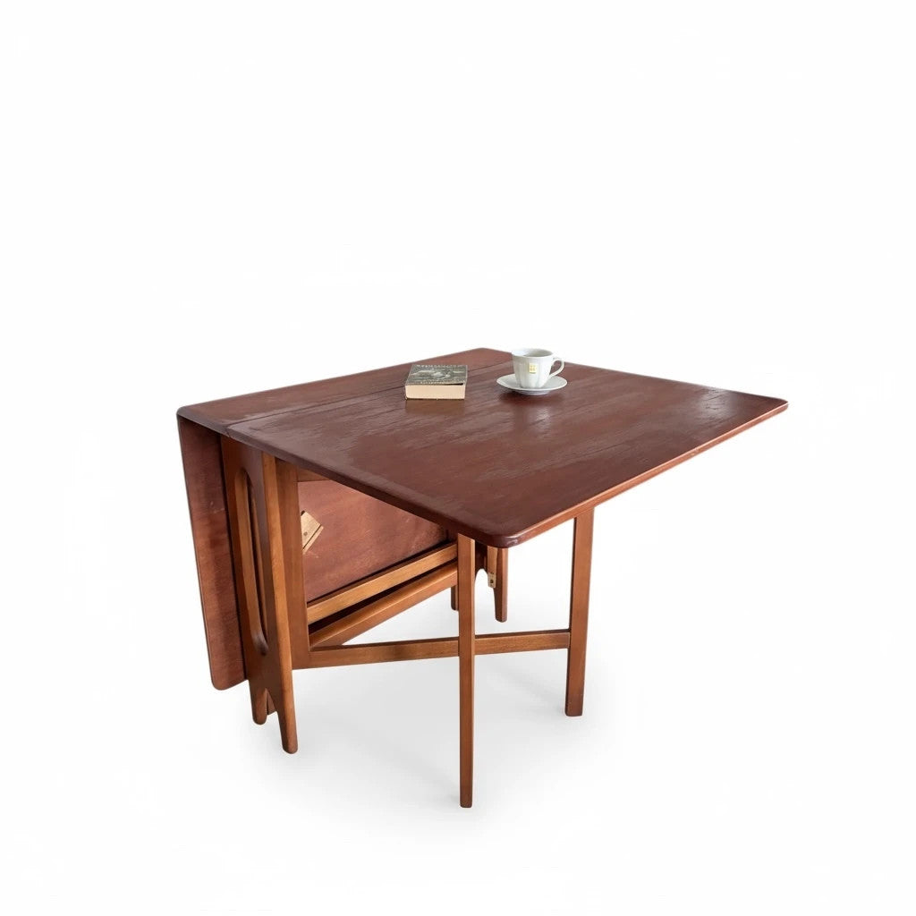 Mid-Century McIntosh Teak Drop-Leaf Extending Dining Table