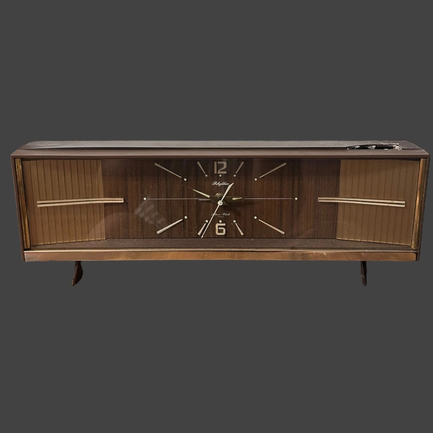 Mid Century Brown Rhythm Japanese Clock