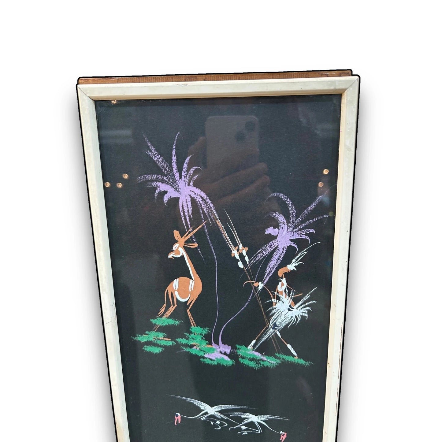 Mid Century Congolese Folk Art Gouache Painting