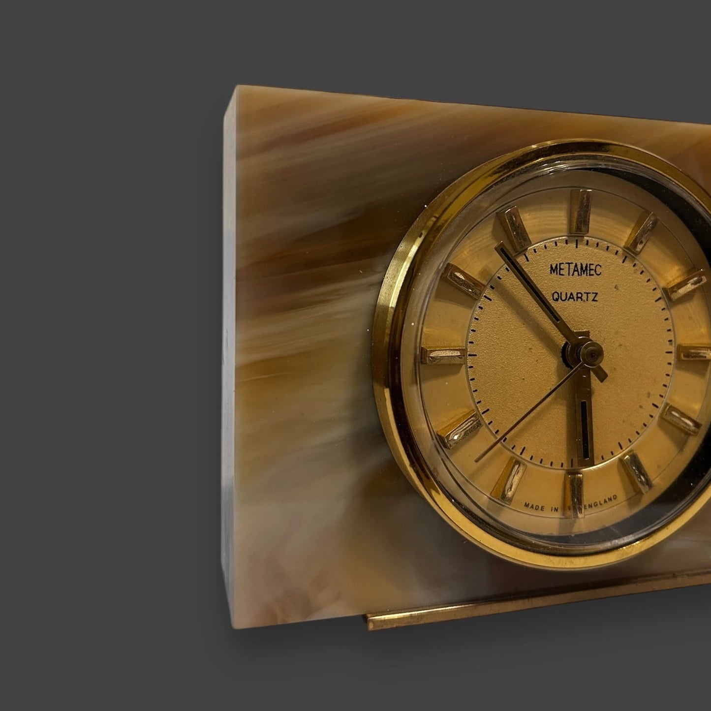 Mid Century Metamec Onyx Table Clock
