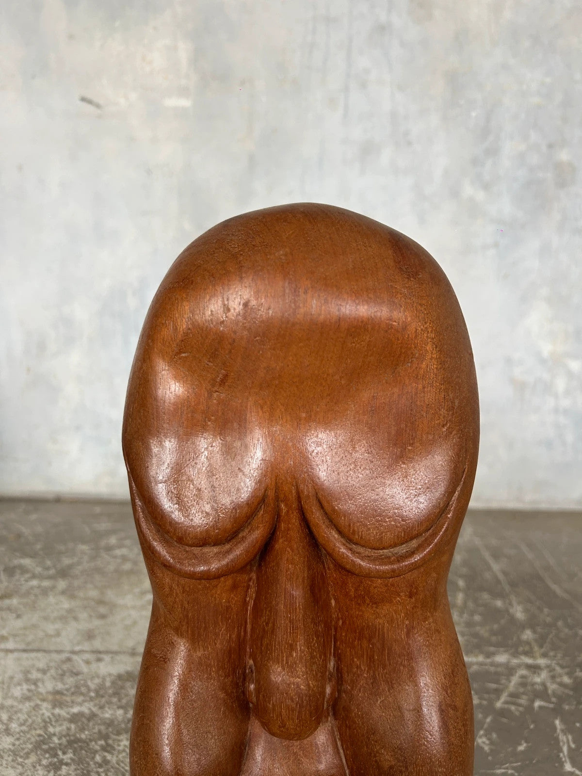Mid Century Modern Carved Wood Tiki Maui Head Statue