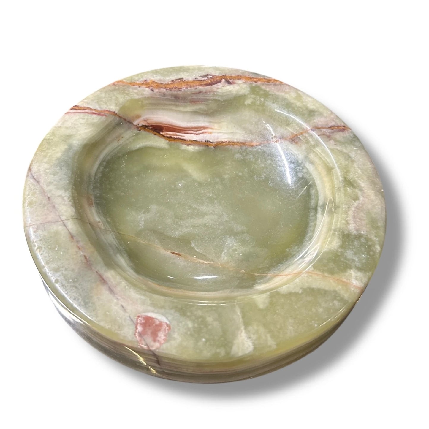 Mid Century Modern Round Onyx Marble Ashtray