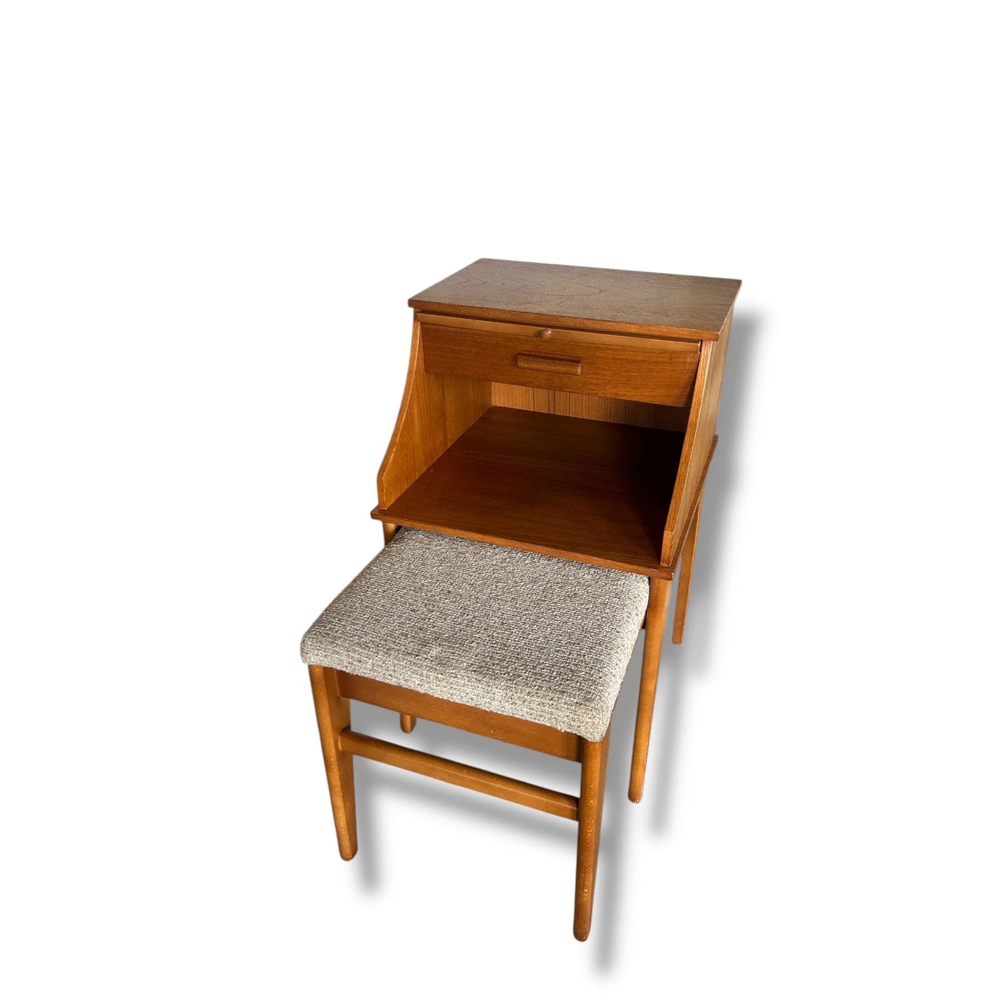 Mid Century Modern Chippy Heath Telephone Seat Table Bench
