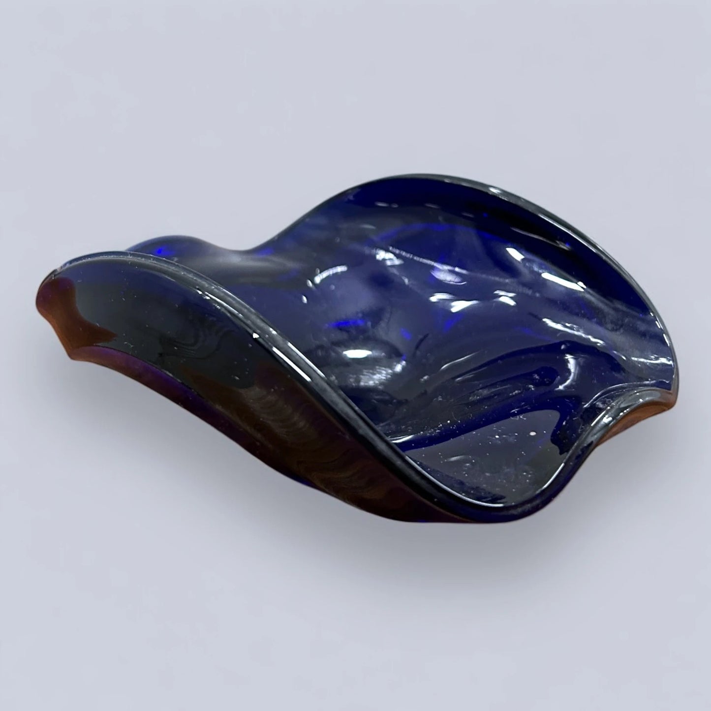 Mid Century cobalt blue glass bowl