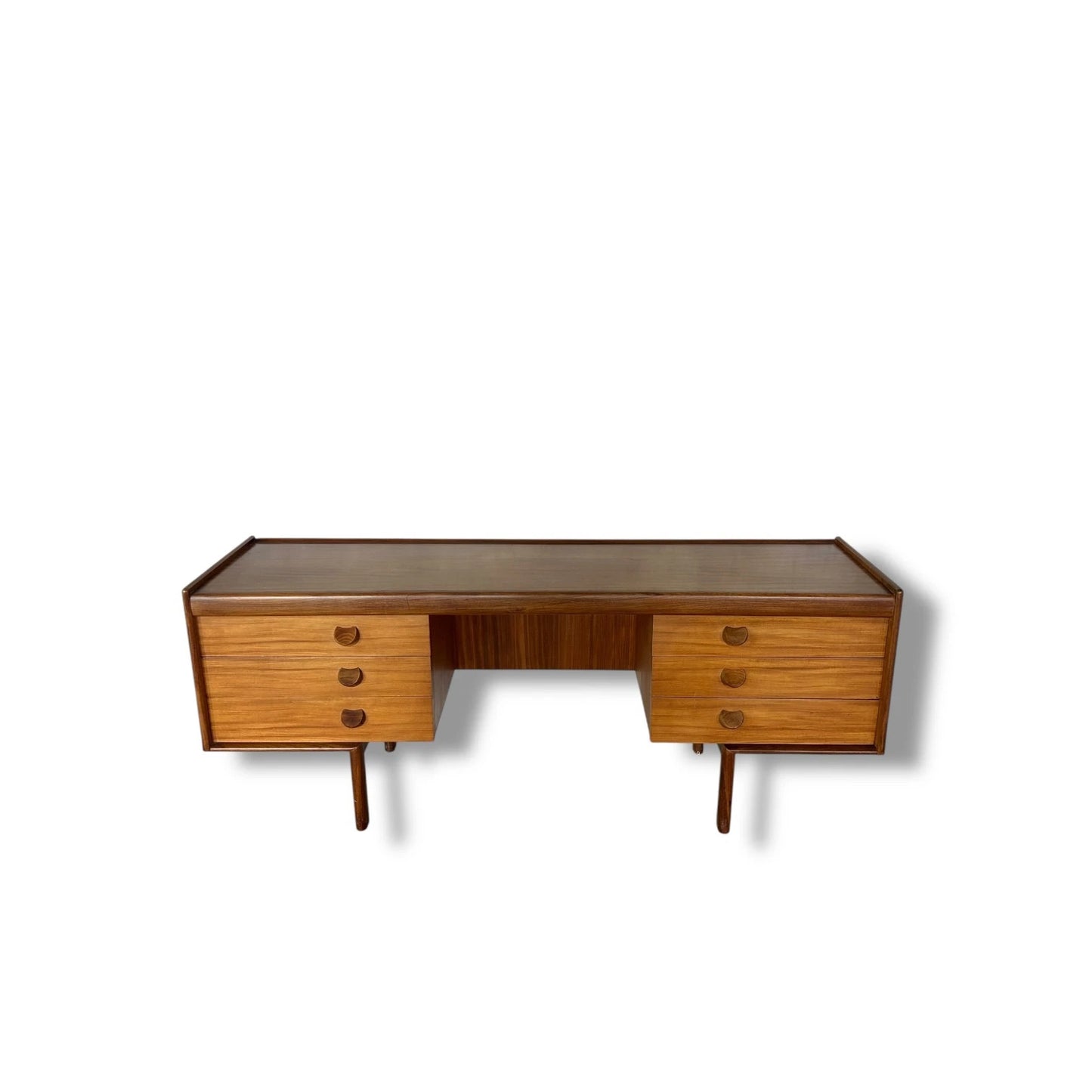 Mid Century Modern White & Newton Teak Desk Sideboard | Vintage 1960s Compact Writing Bureau