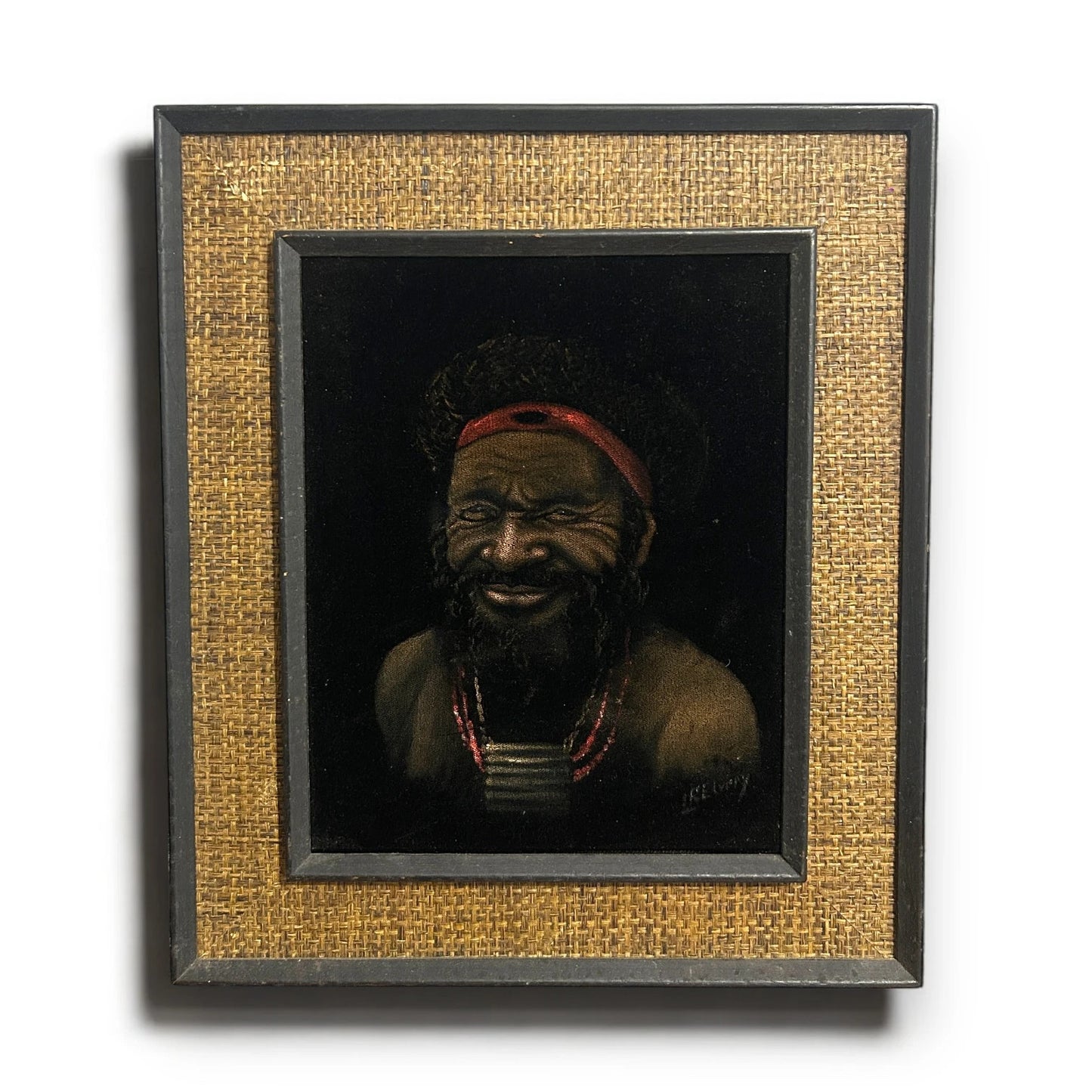 Vintage 1960s Aboriginal Traditional Man Painting