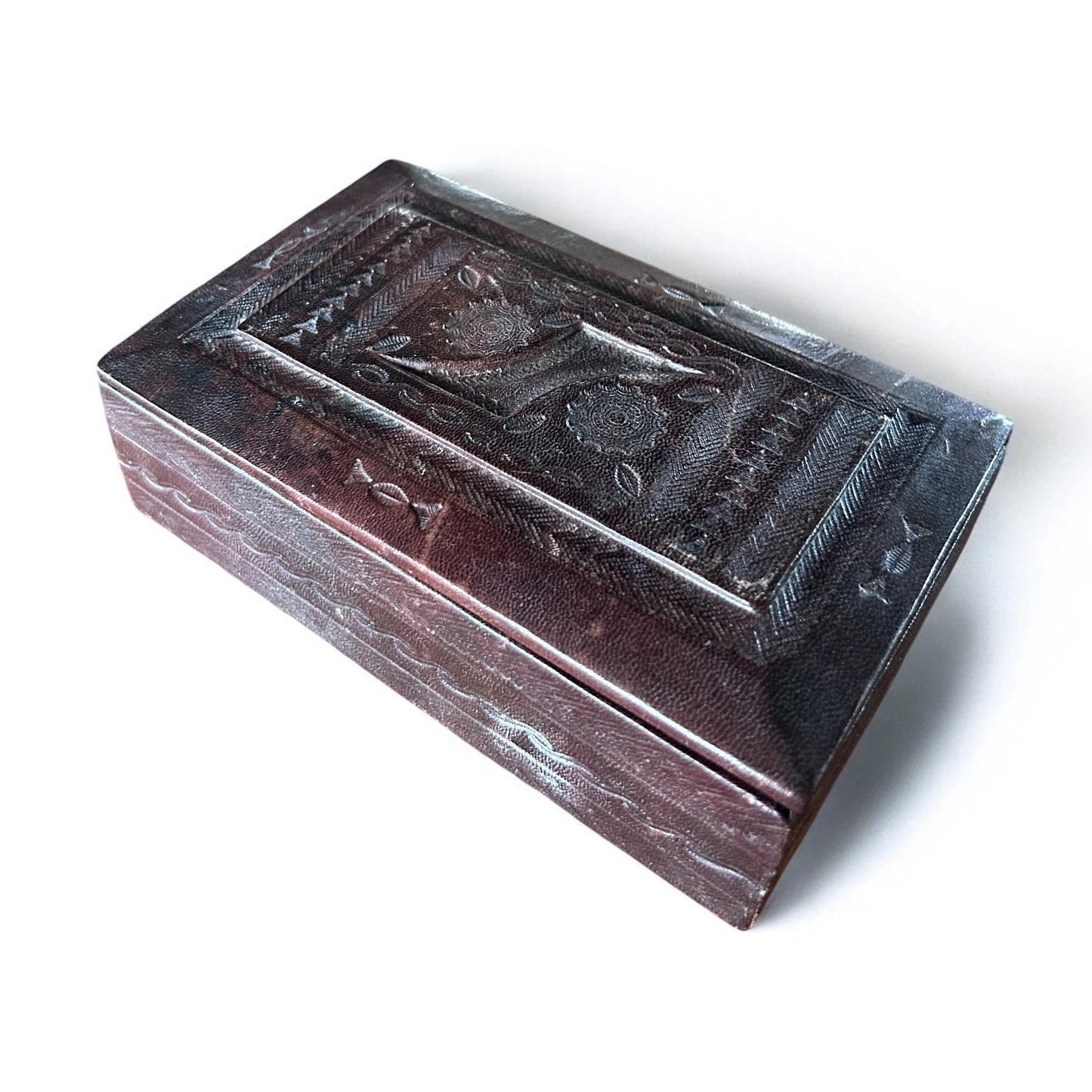 Mid Century African Tuareg Leather Box