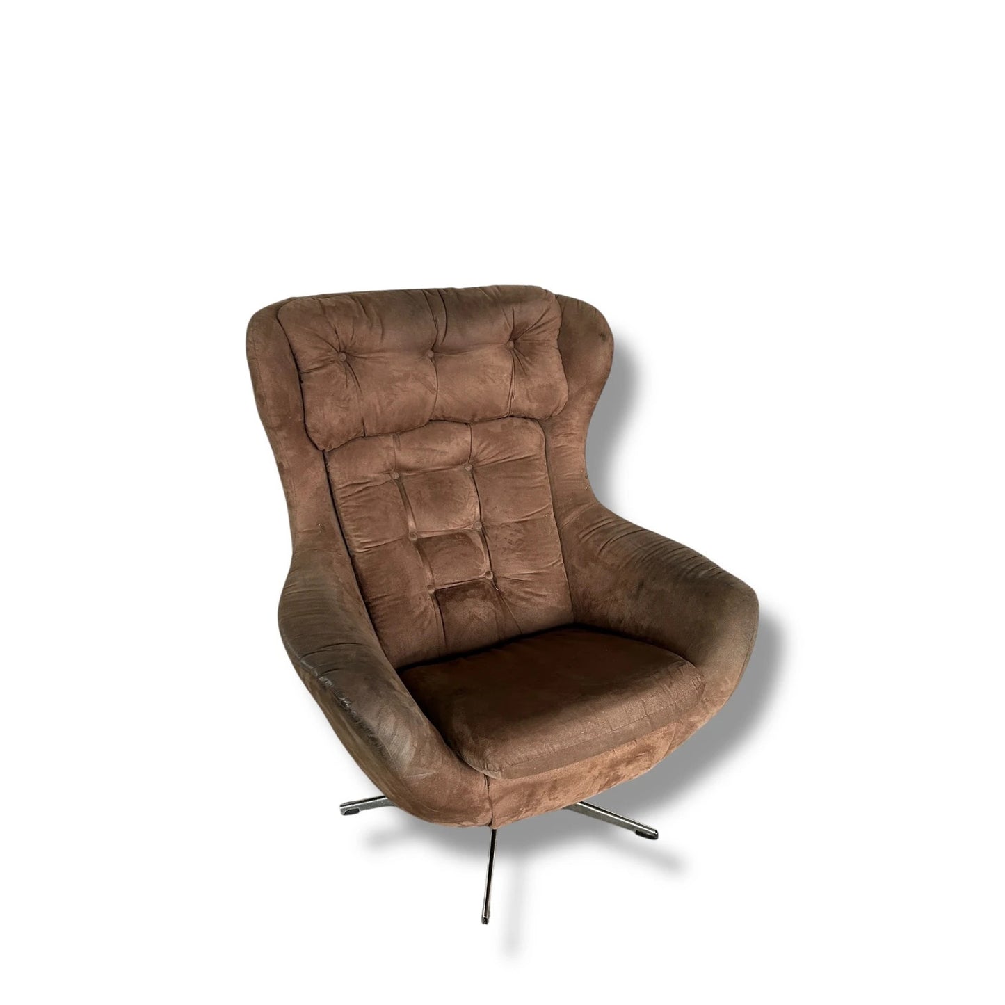 1970s Vono Swivel Egg Chair – Mid Century Modern Original Upholstery, Iconic Space Age Design