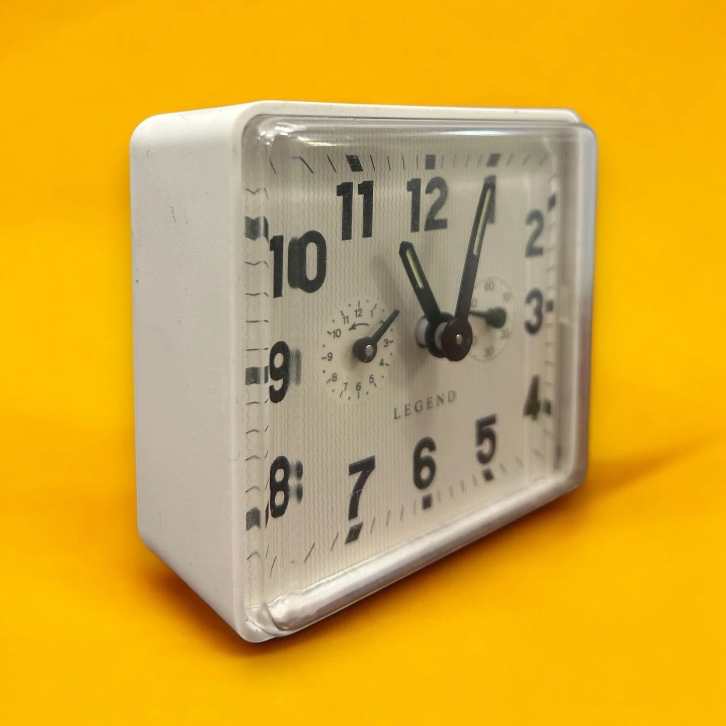 Vintage 80s Legend White Alarm Clock