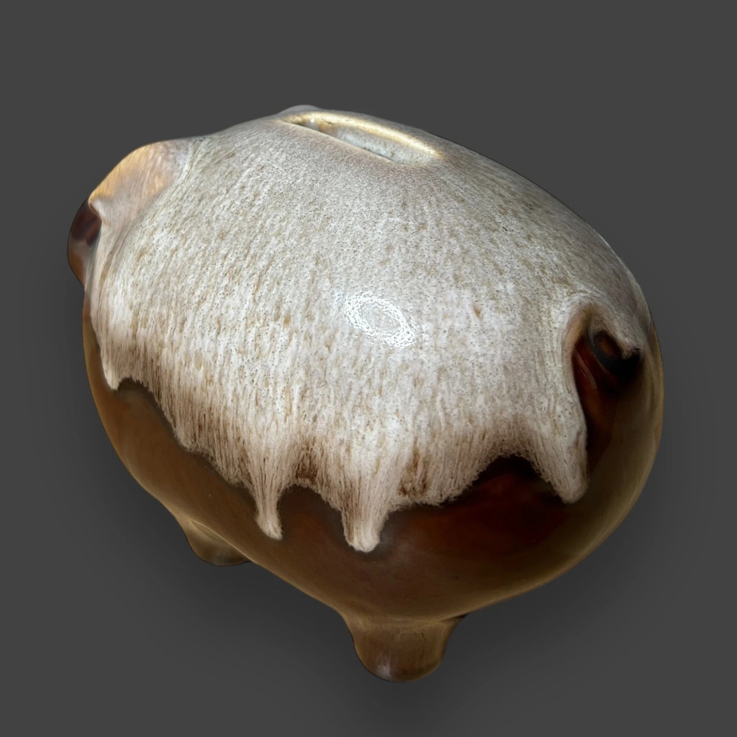 Mid Century Glazed Ceramic Piggy Bank