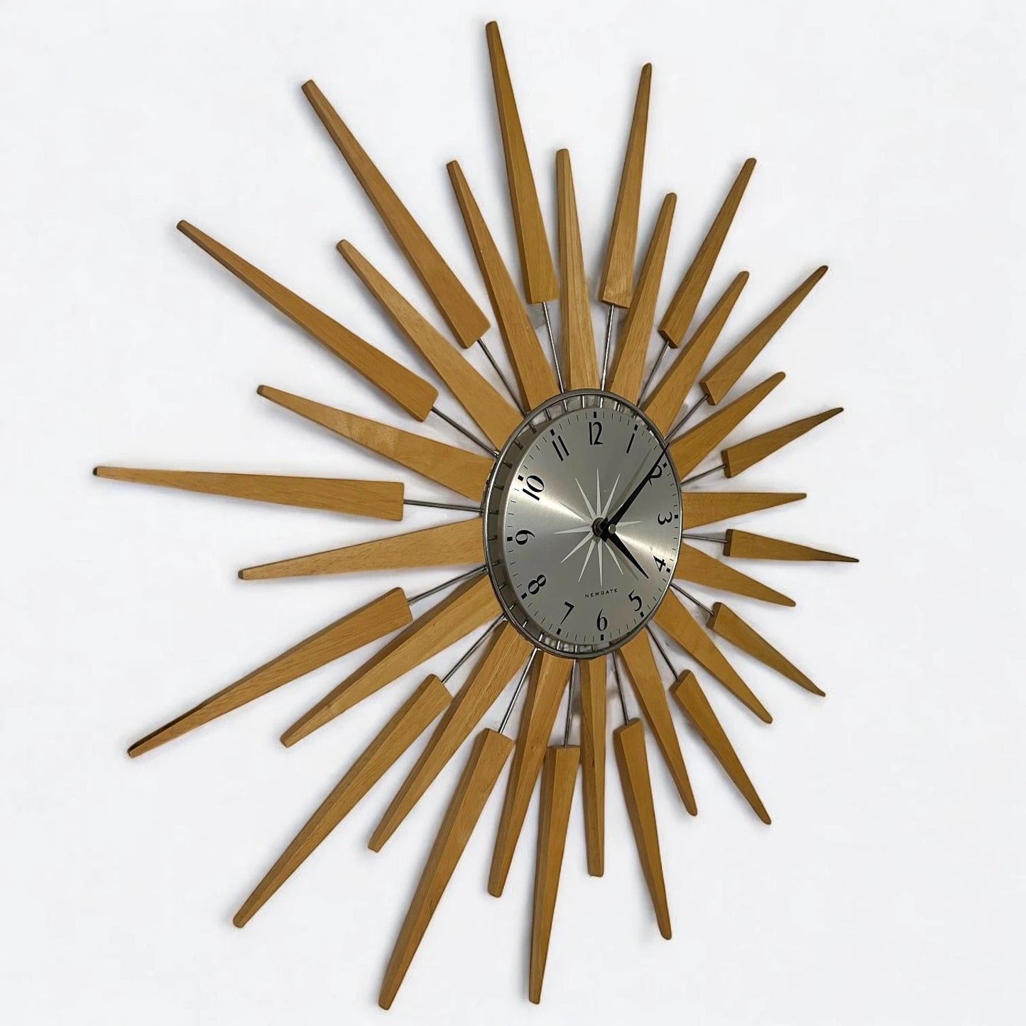 Mid Century Newgate Sunburst Wall Clock
