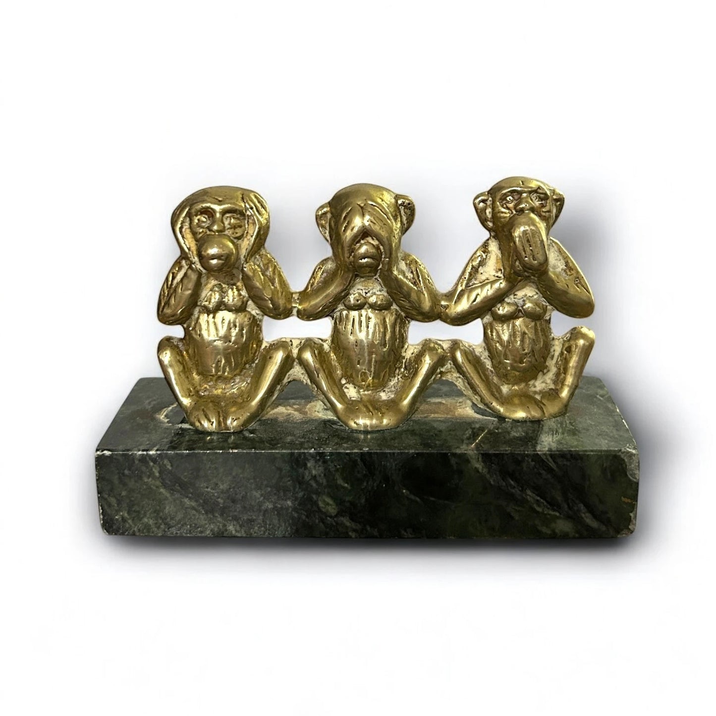 Mid Century Brass Wise Monkeys