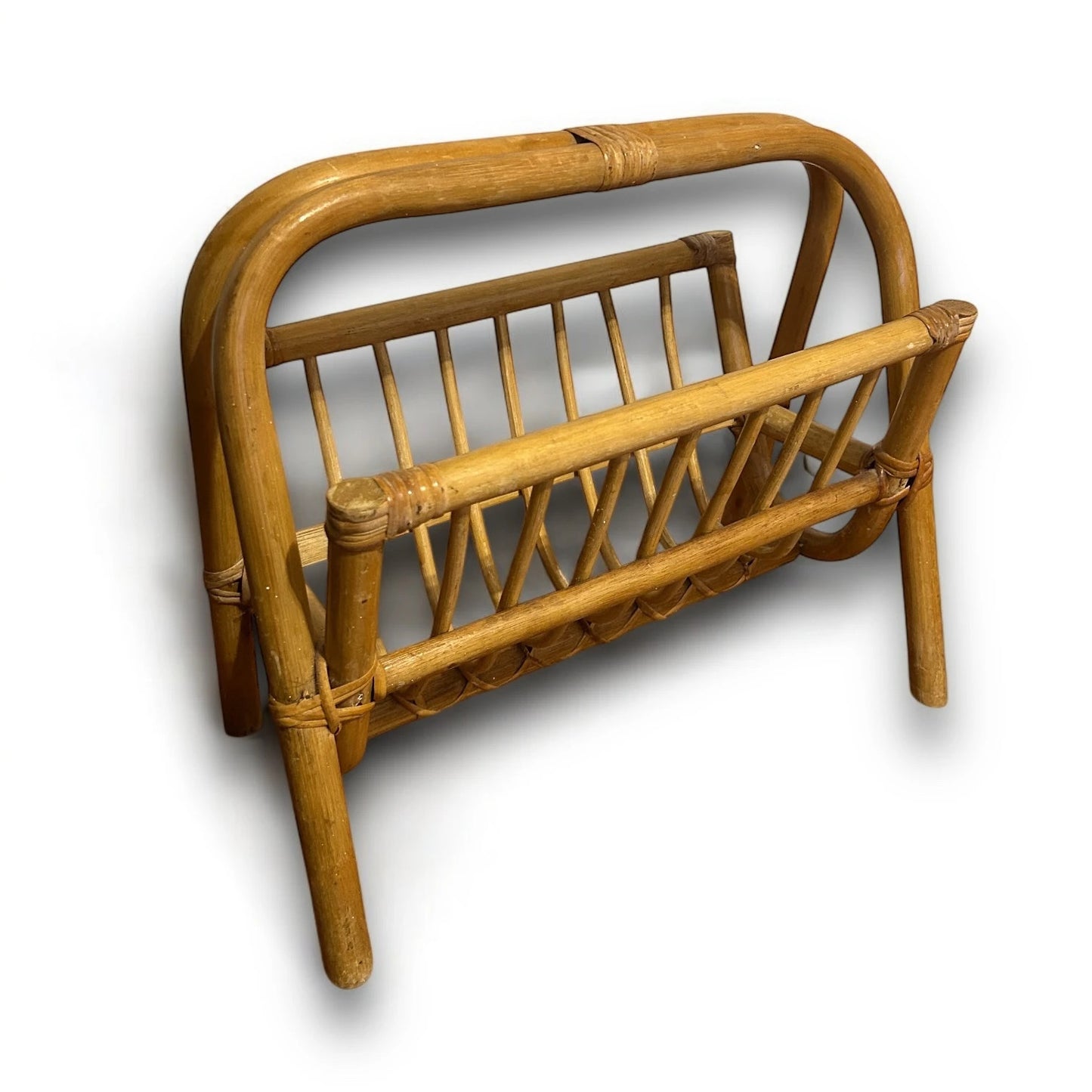 Mid century bamboo magazine rack