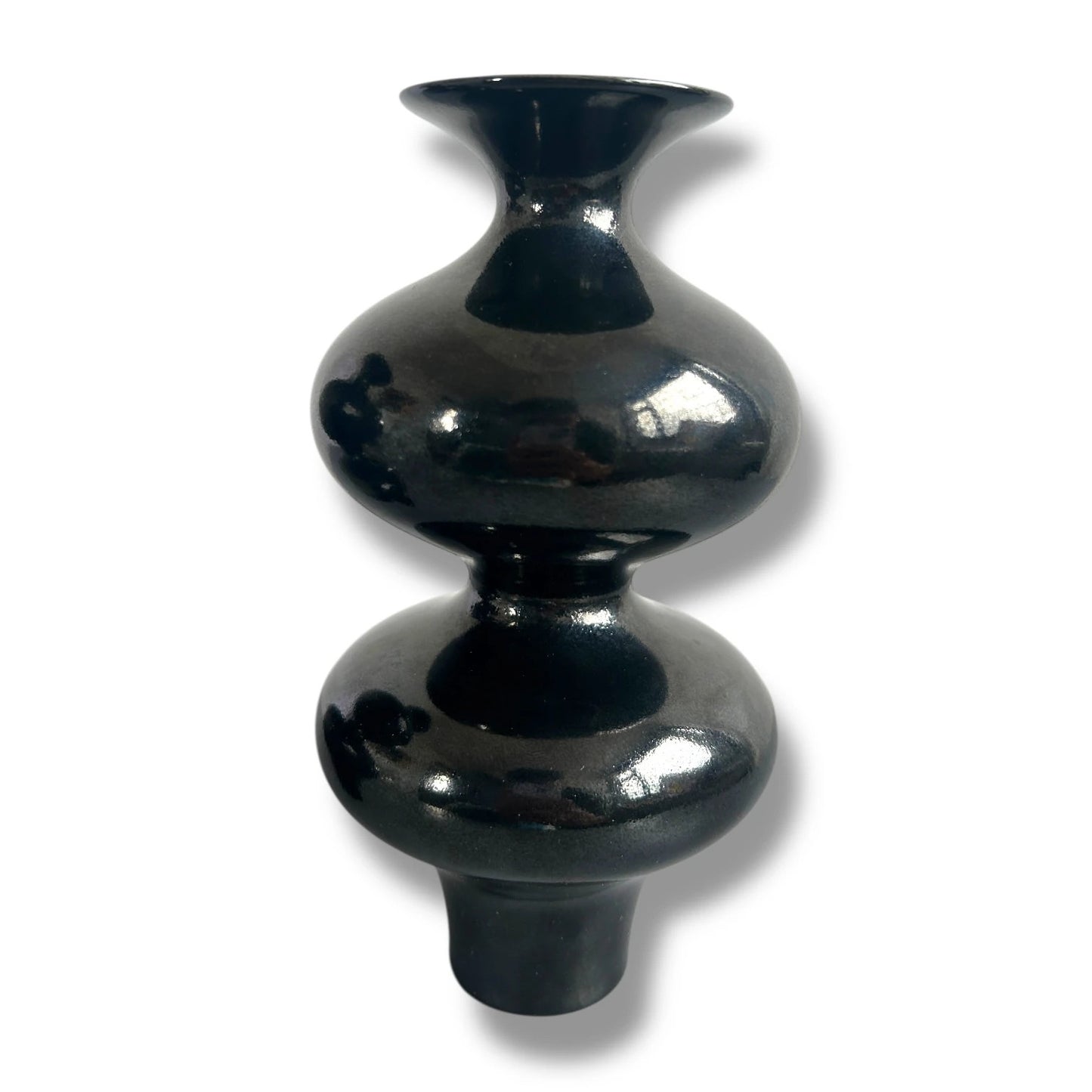 Mid Century Modern Pair of Ebony Contemporary Vases