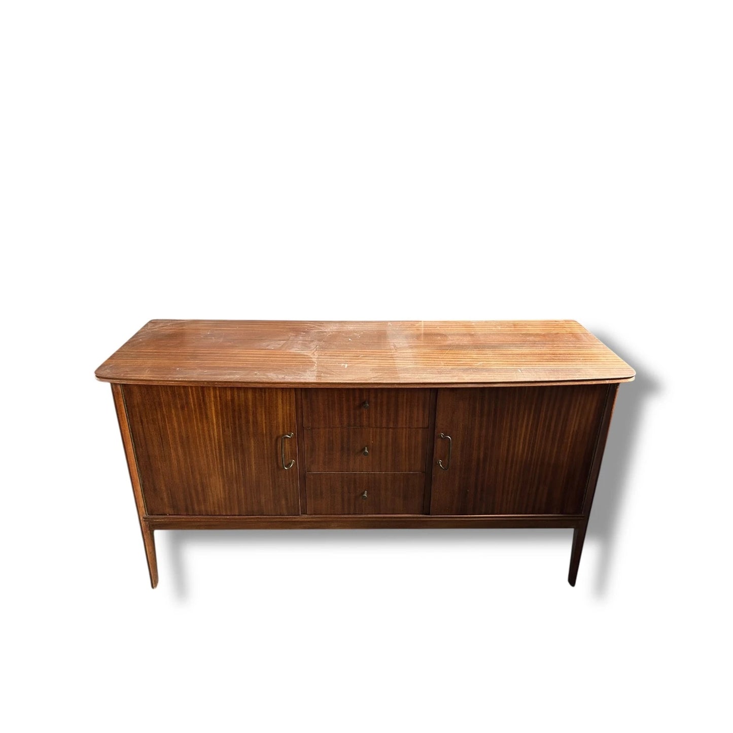 Vanson Teak & Mahogany Sideboard Credenza | Mid Century Modern Vintage Storage Cabinet