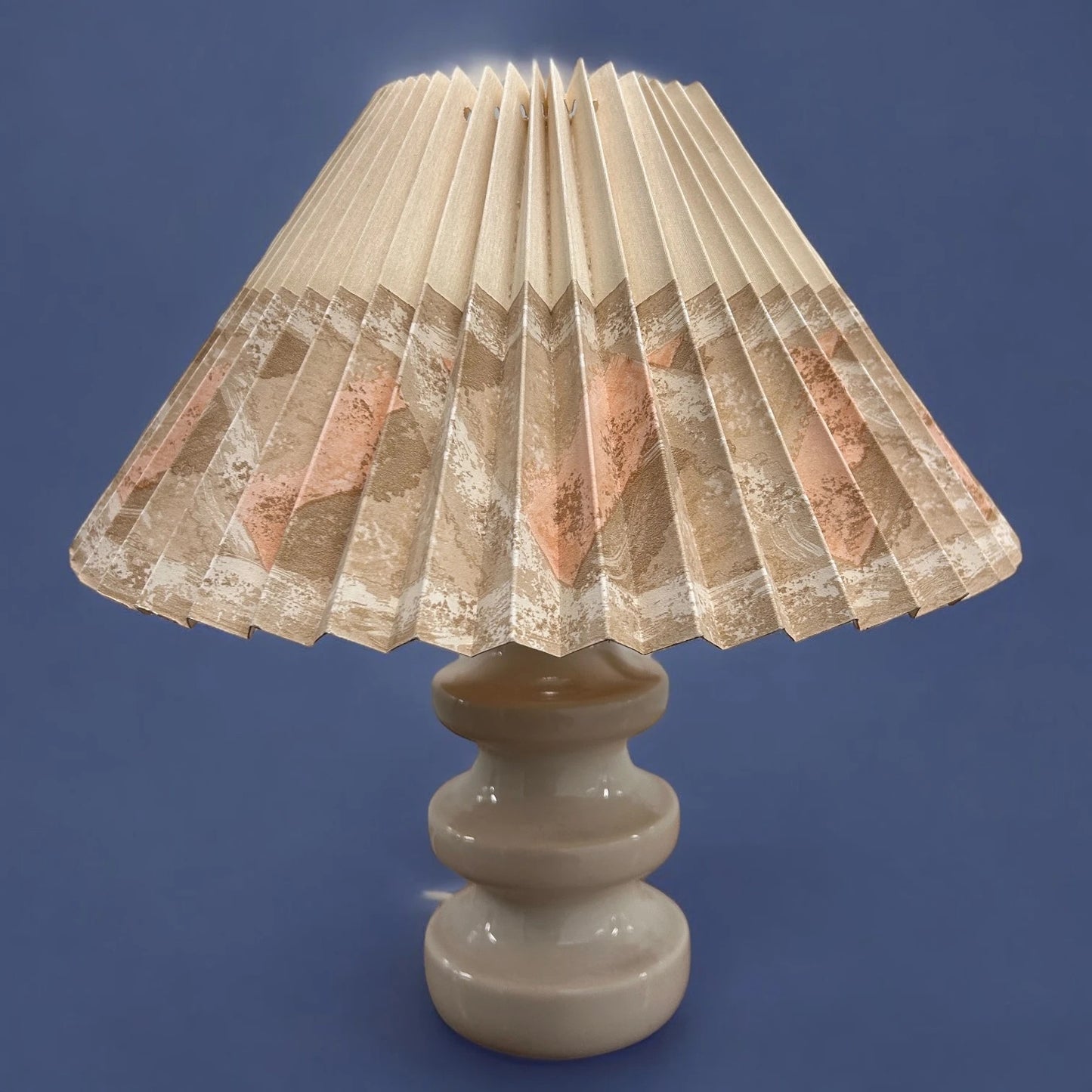 Mid Century Farmhouse Pleated Shade Ceramic Table Lamp